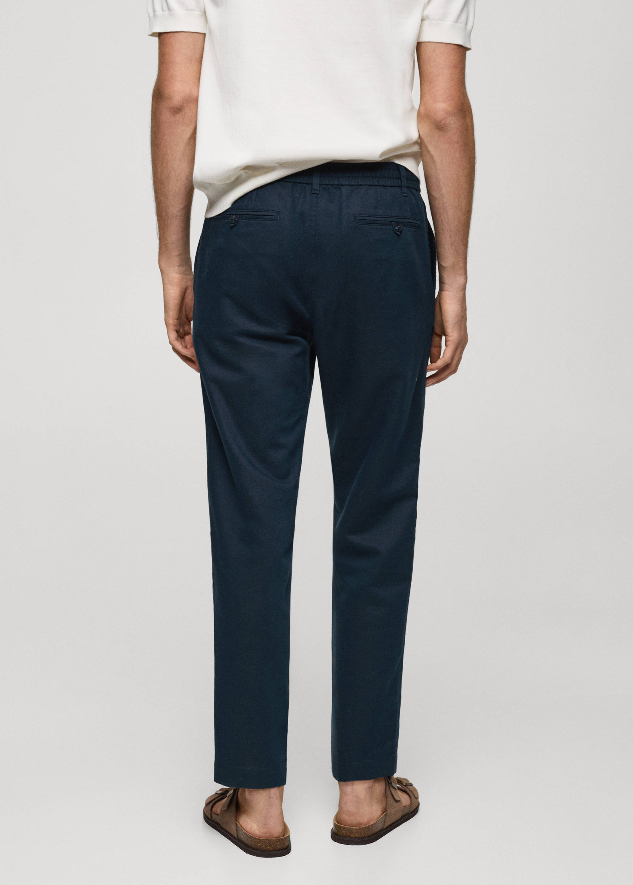 Pantalon slim fit lin cordon - Verso de l’article