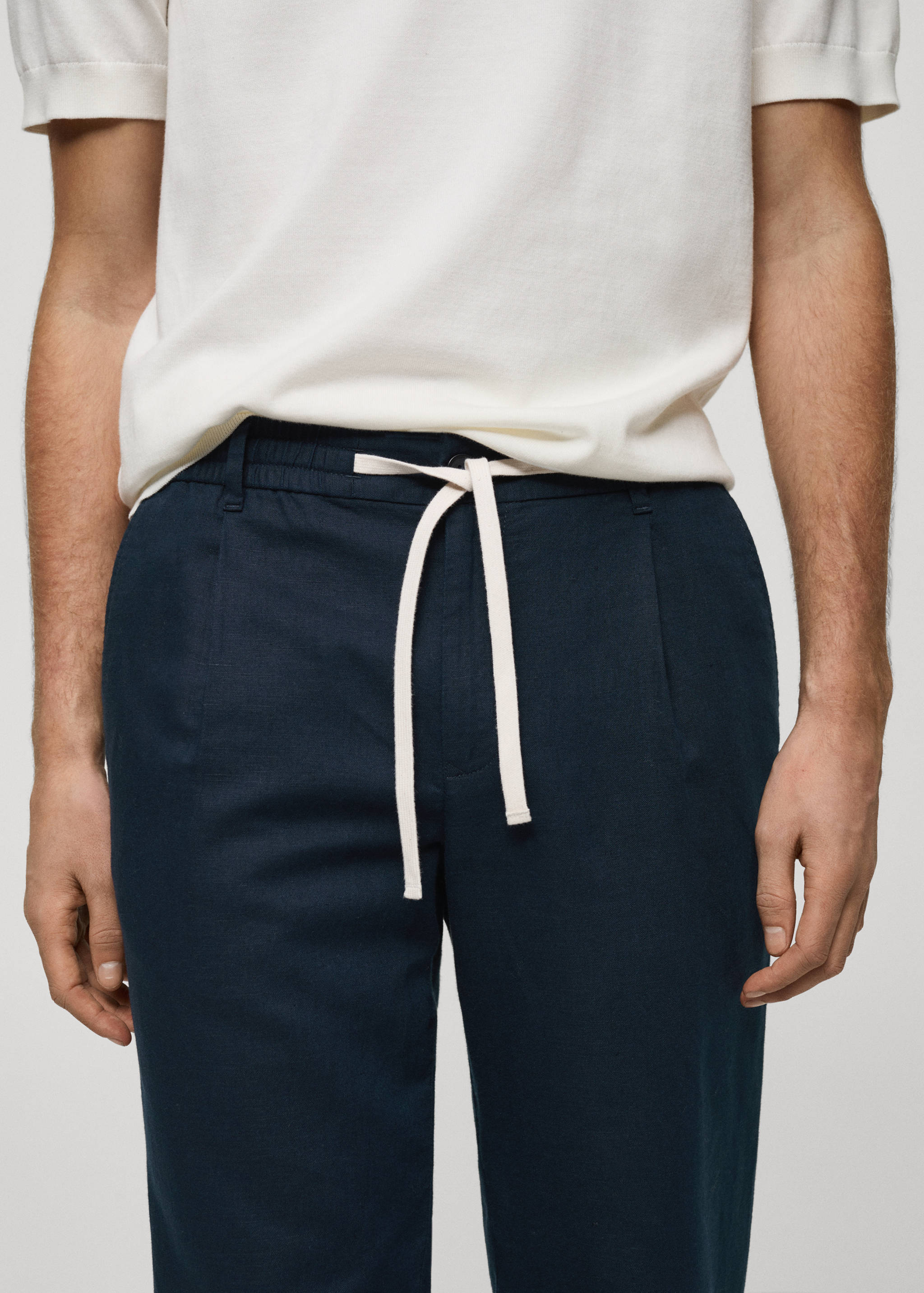 Pantalon slim fit lin cordon - Détail de l'article 1