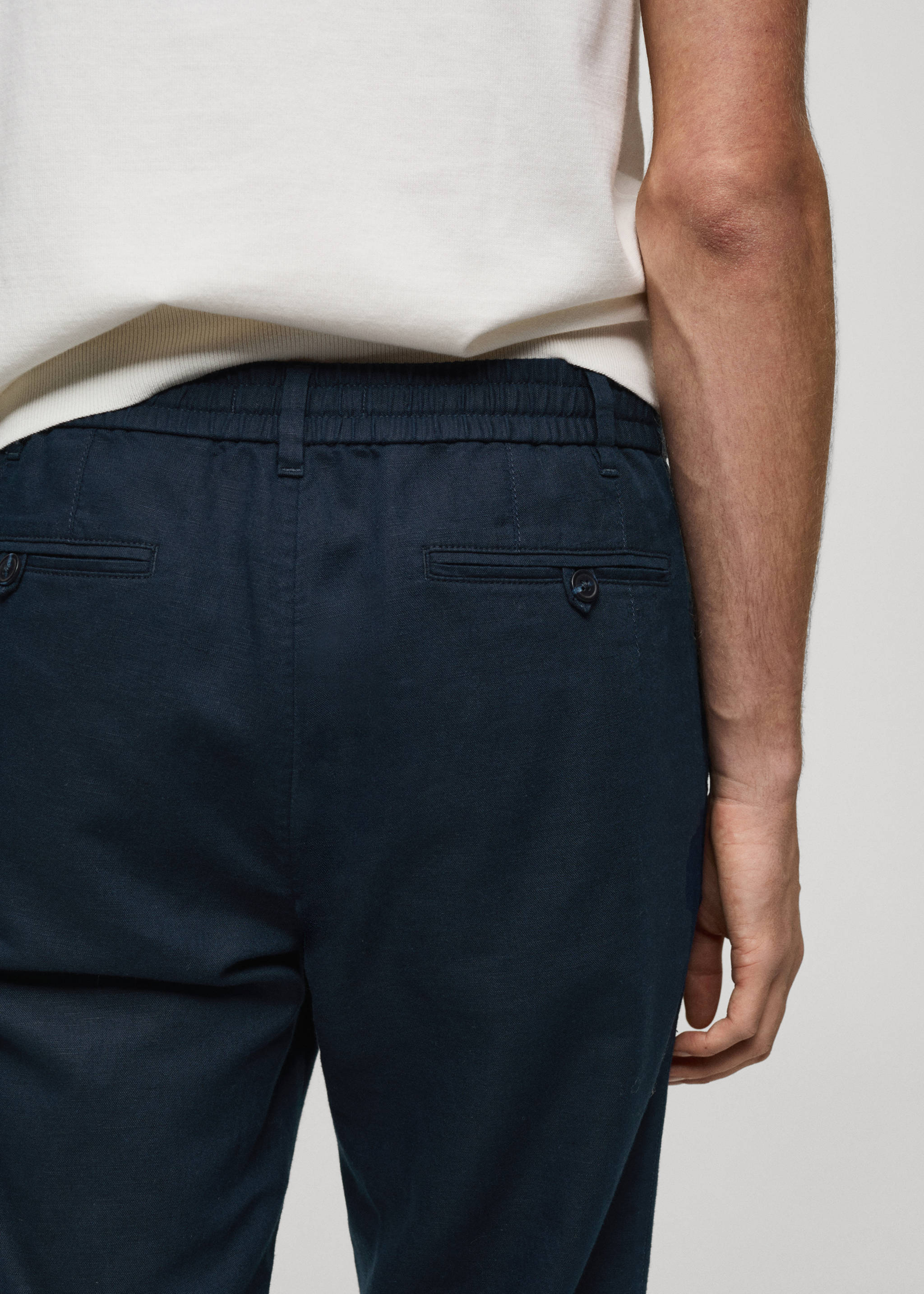 Pantalon slim fit lin cordon - Détail de l'article 6