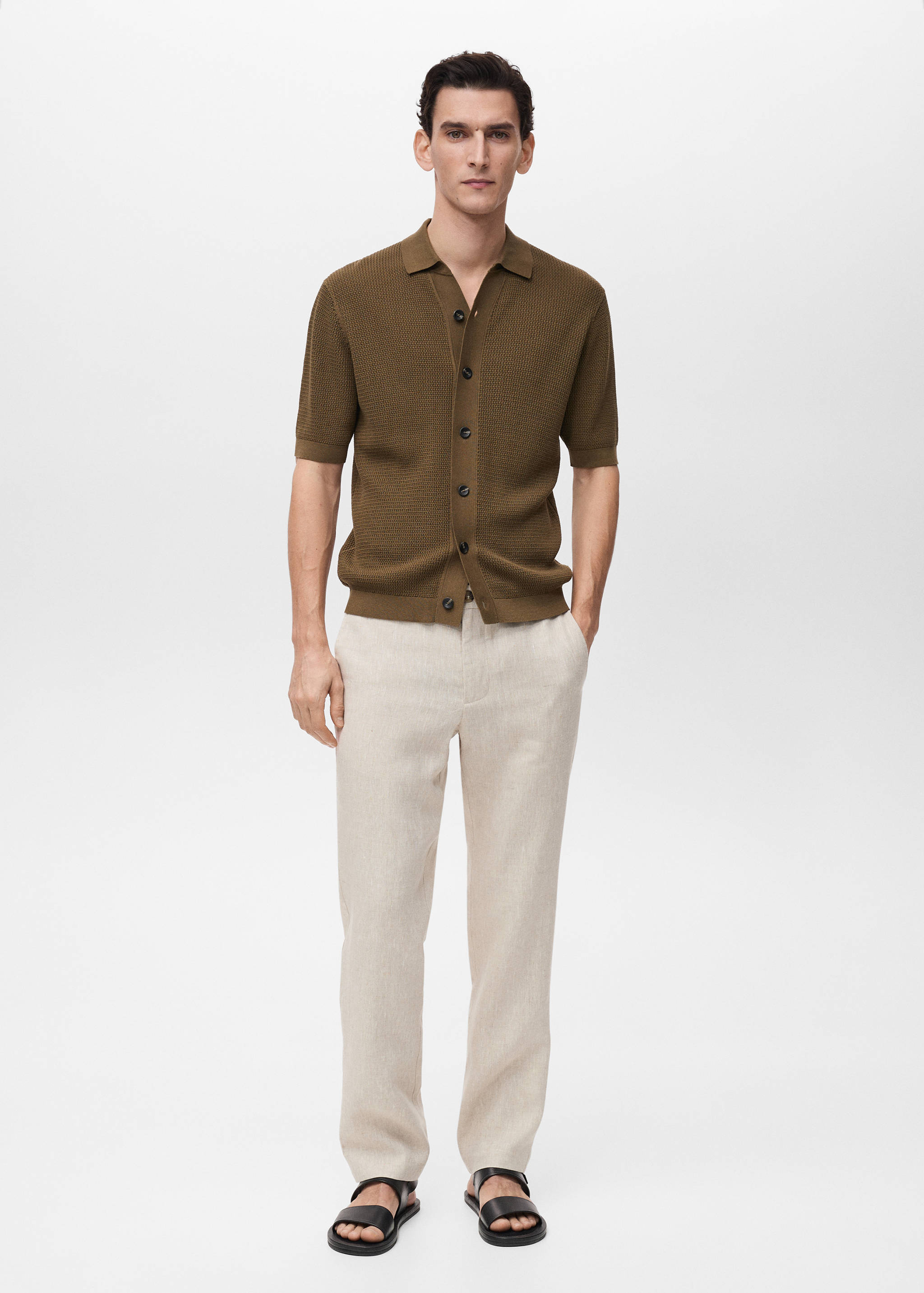 Pantalon 100 % lin slim fit - Plan général