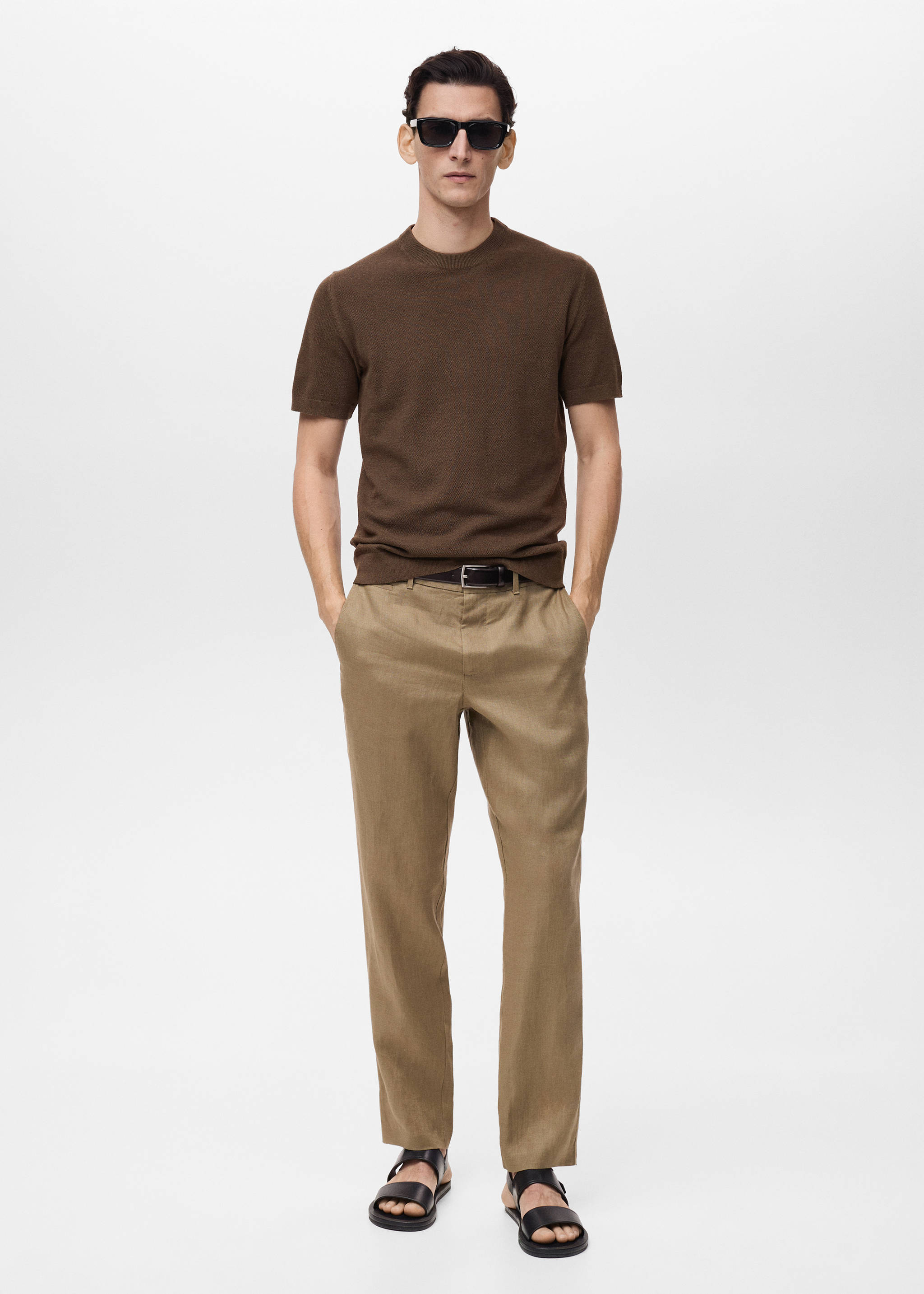 Pantalon 100 % lin slim fit - Plan général