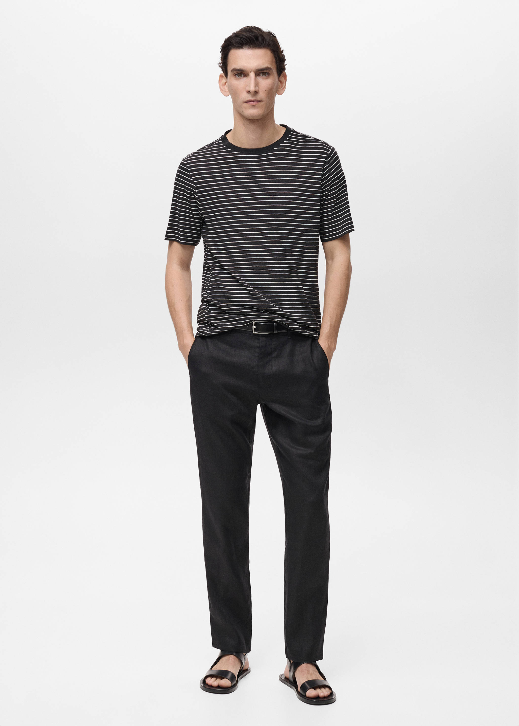 Pantalón 100% lino slim fit - Plano general