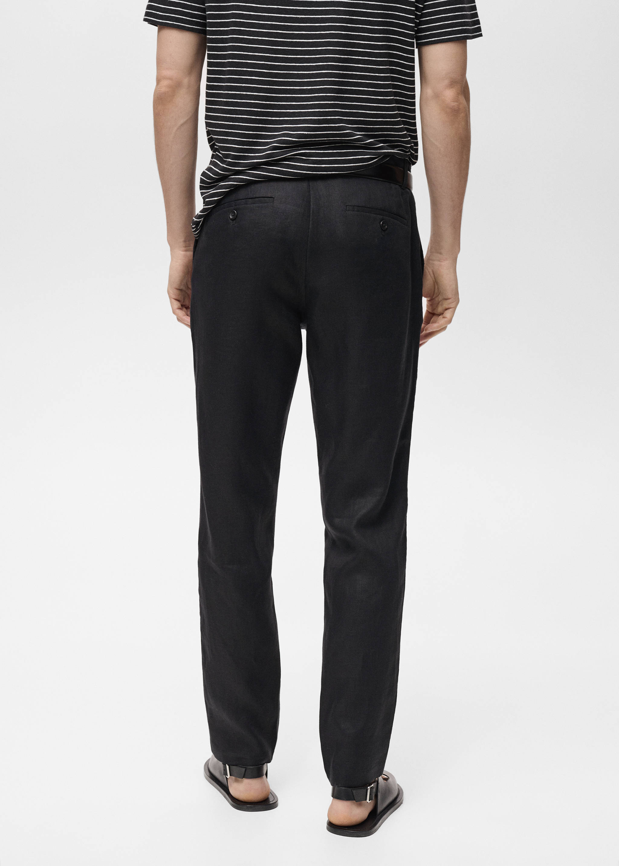 Pantalón 100% lino slim fit - Reverso del artículo