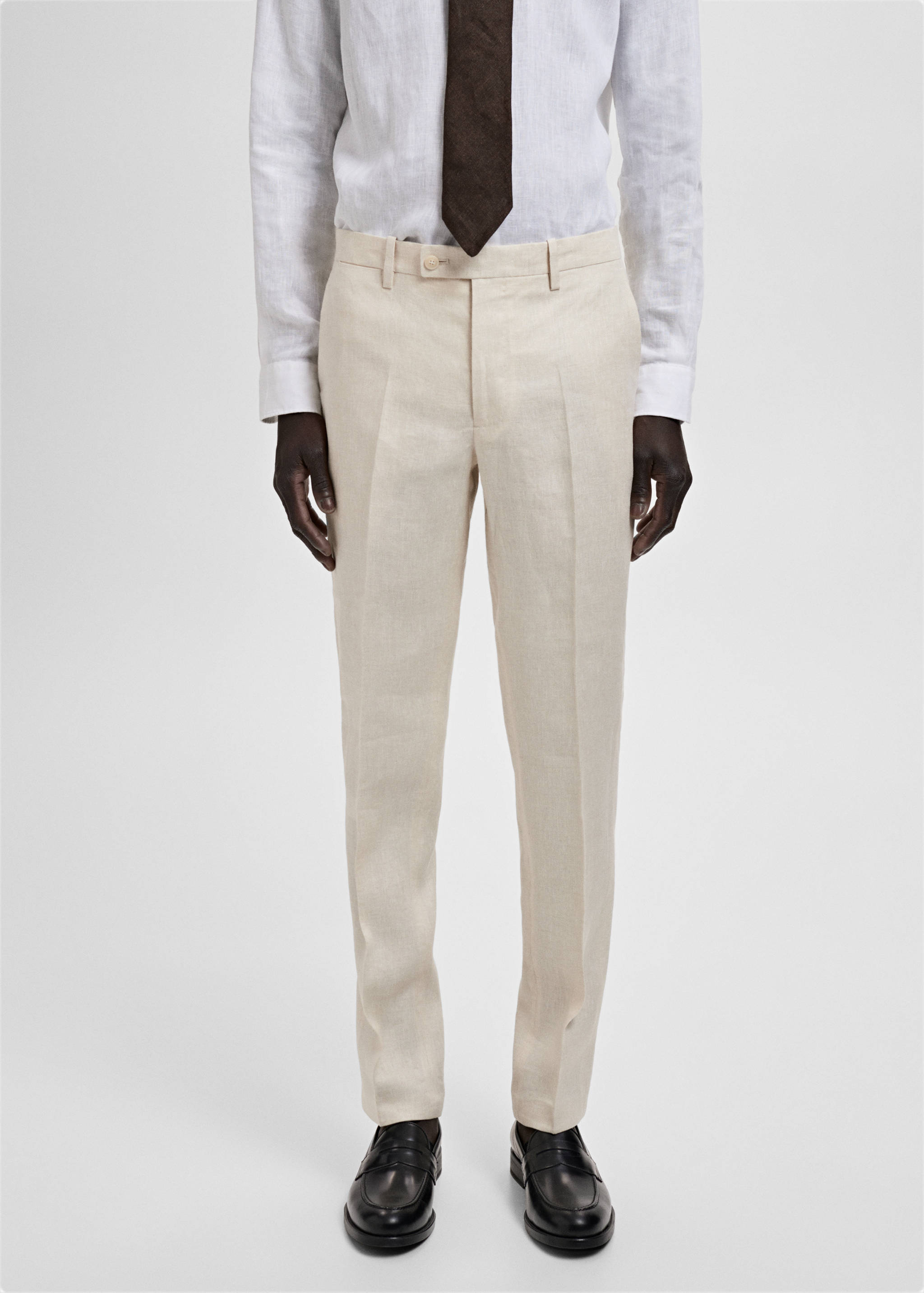 Amalfi 100% linen slim-fit suit trousers - Medium plane