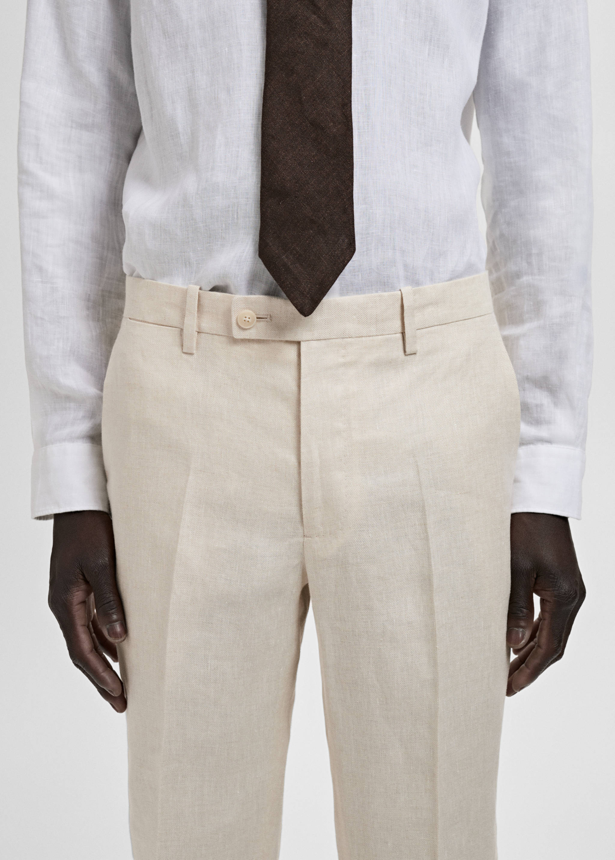 Amalfi 100% linen slim-fit suit trousers - Details of the article 1