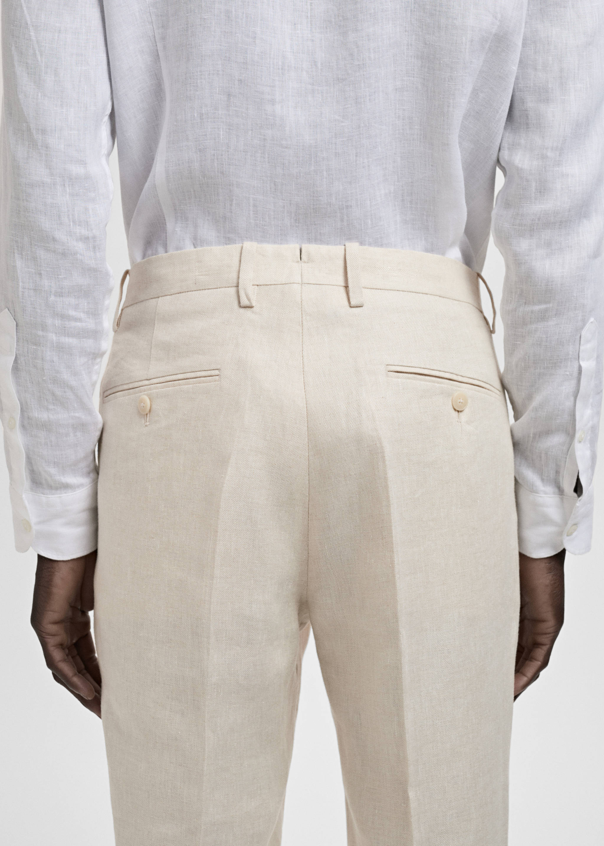 Amalfi 100% linen slim-fit suit trousers - Details of the article 4
