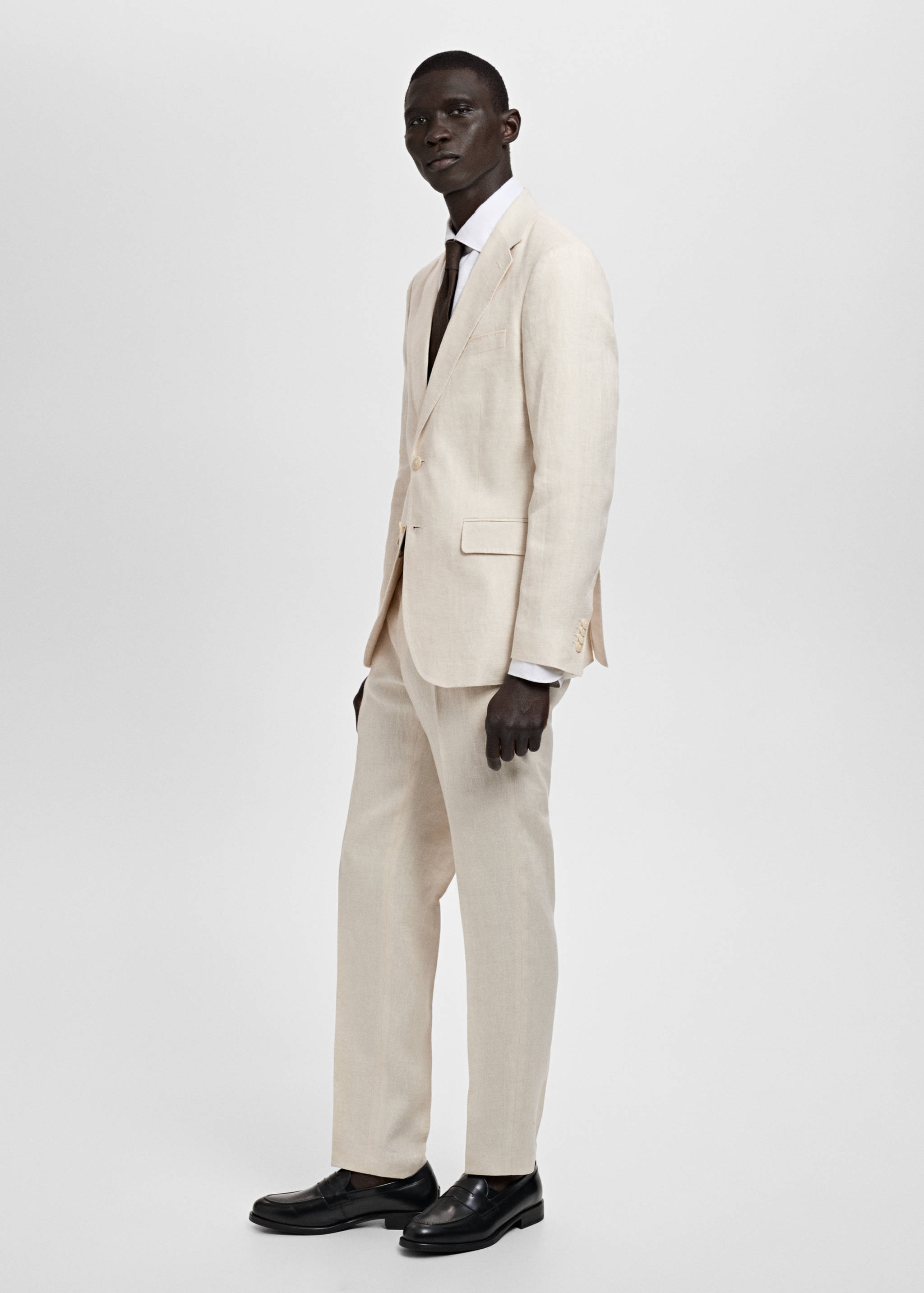 Amalfi 100% linen slim-fit suit trousers - Details of the article 2