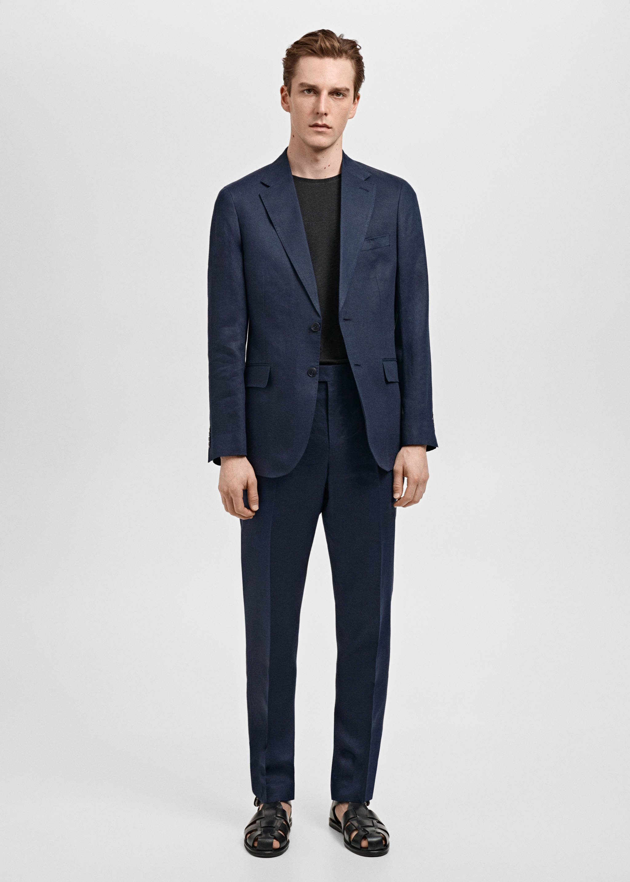 Amalfi 100% linen slim-fit suit trousers - General plane