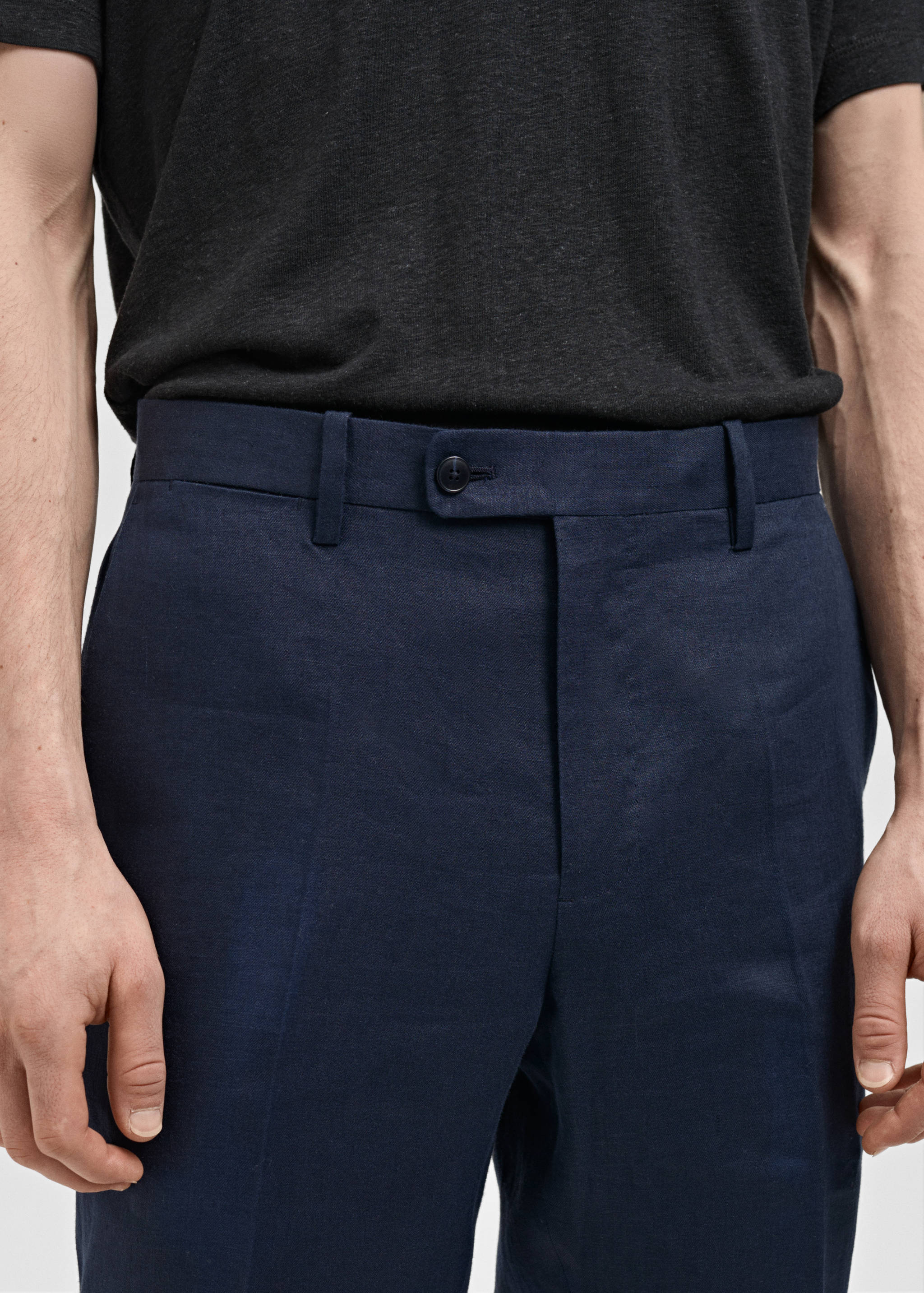 Amalfi 100% linen slim-fit suit trousers - Details of the article 1