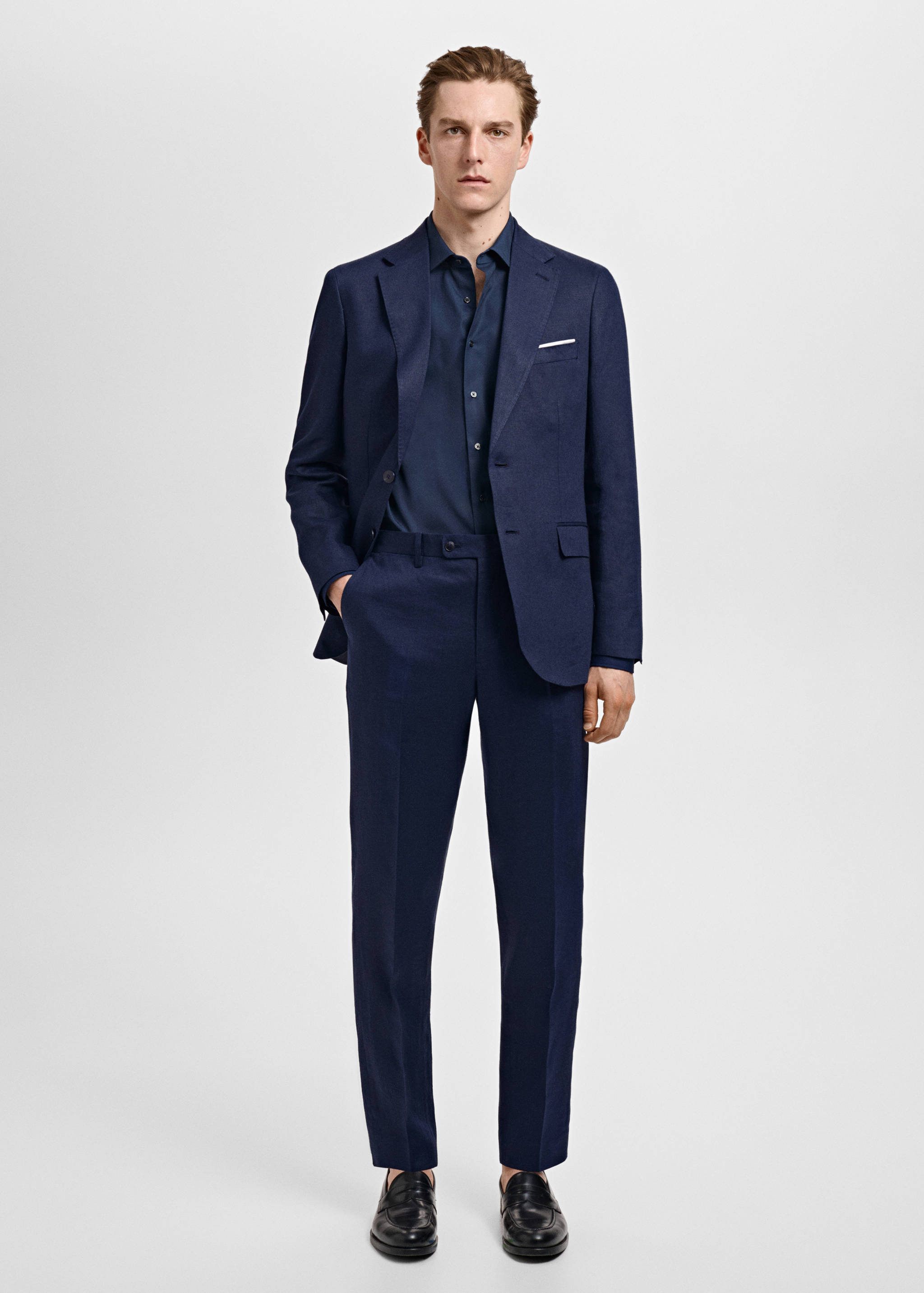 Amalfi 100% linen slim-fit suit trousers - General plane