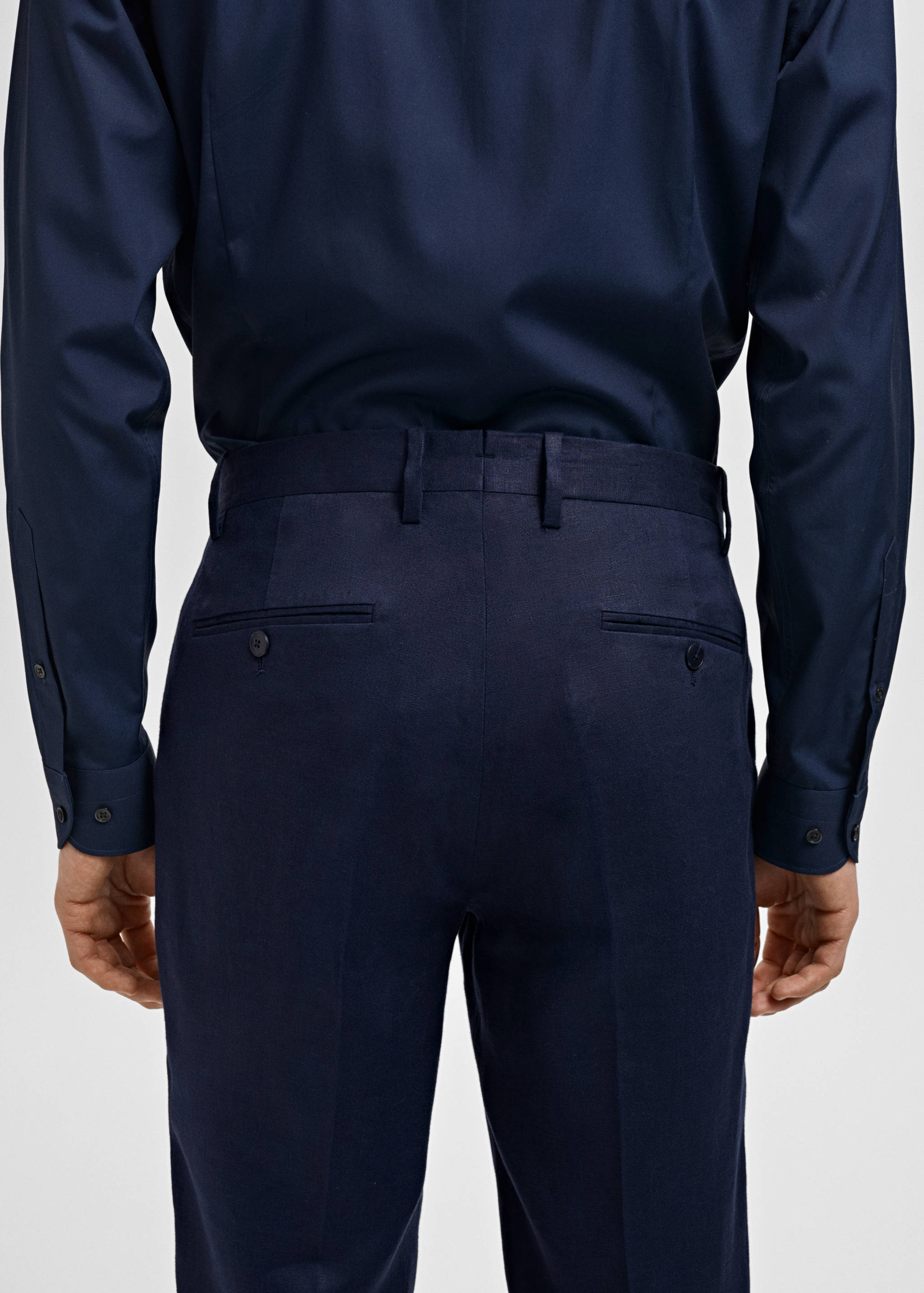 Amalfi 100% linen slim-fit suit trousers - Details of the article 4