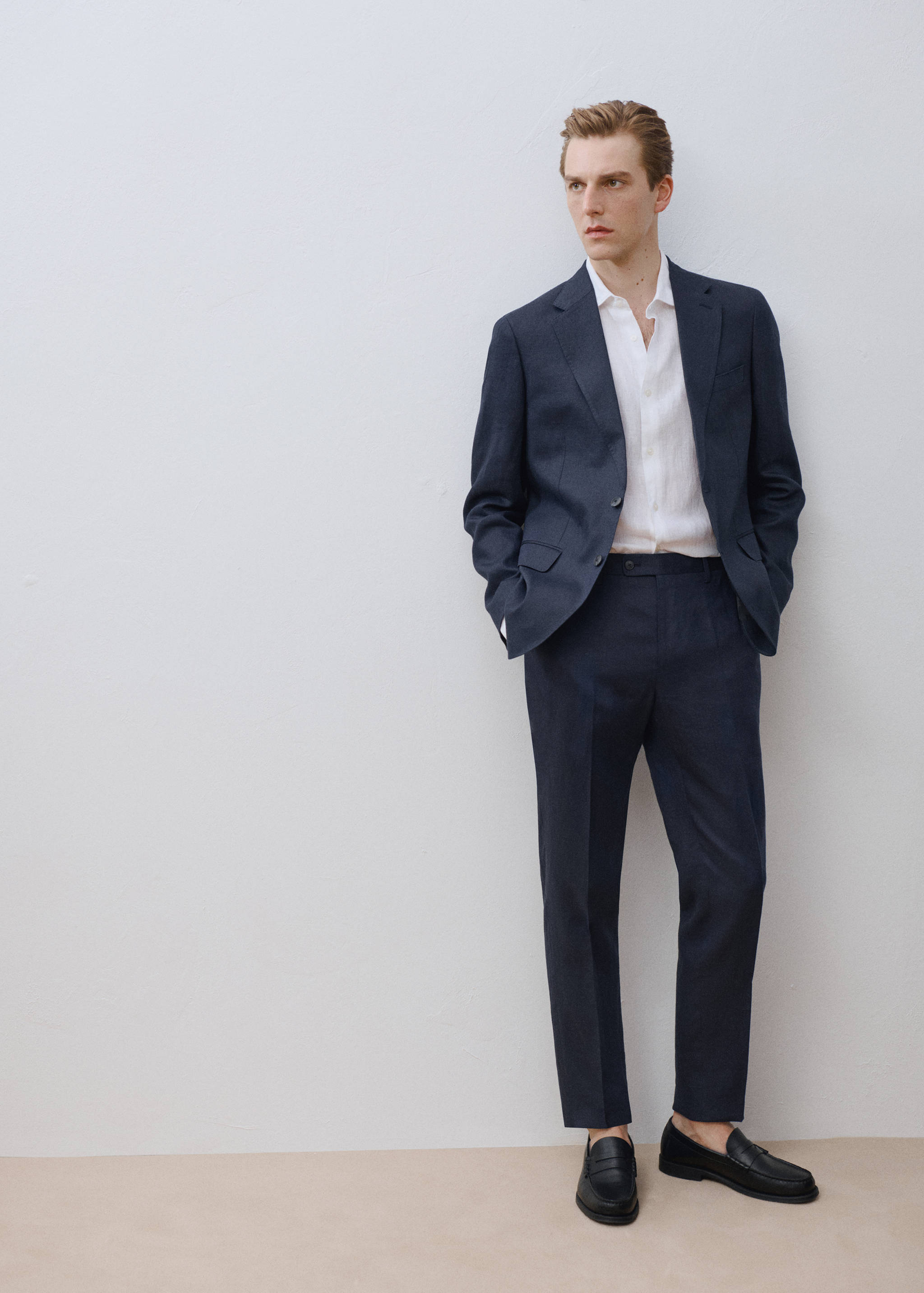 Amalfi 100% linen slim-fit suit trousers - Details of the article 5