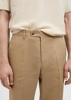 Amalfi 100% linen slim-fit suit trousers — Beige 4