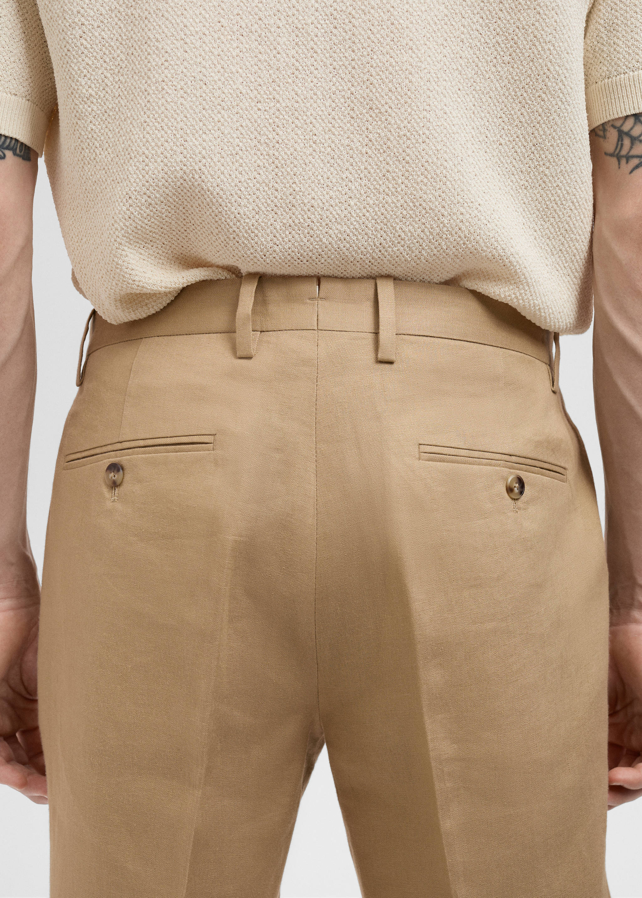 Amalfi 100% linen slim-fit suit trousers - Details of the article 6