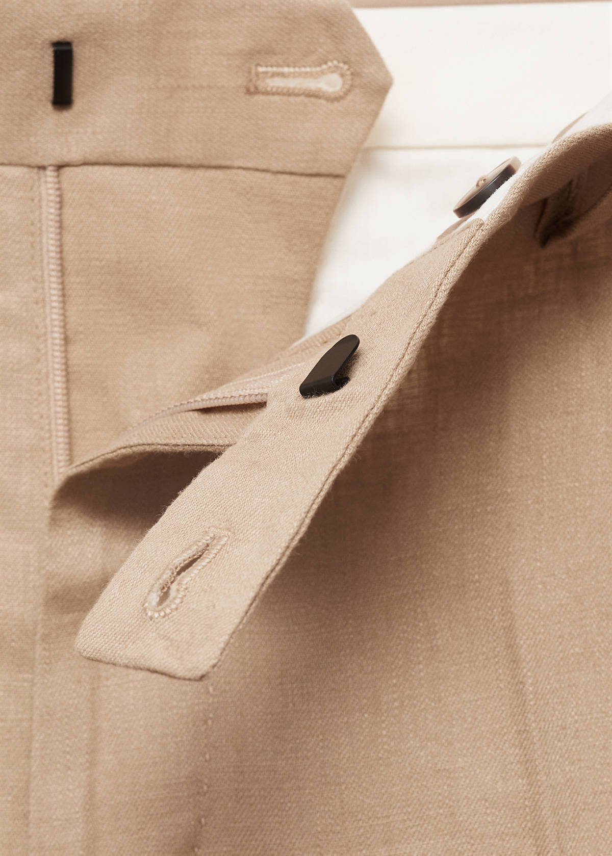 Amalfi 100% linen slim-fit suit trousers — Beige