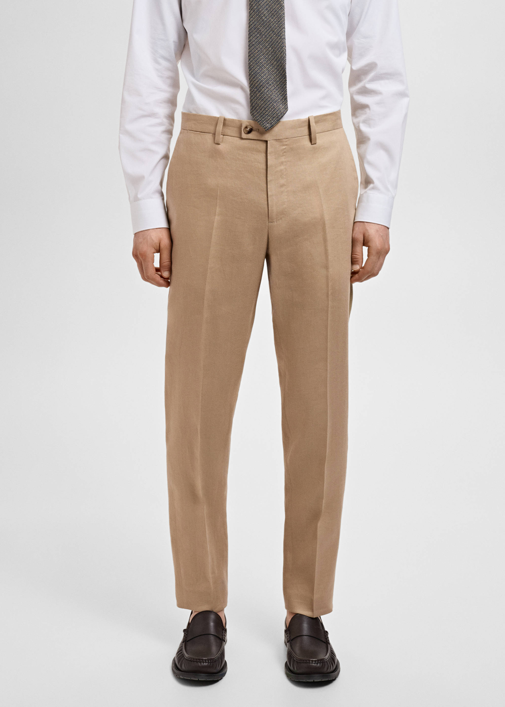 Amalfi 100% linen slim-fit suit trousers - Medium plane