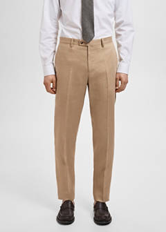 Amalfi 100% linen slim-fit suit trousers — Beige 11