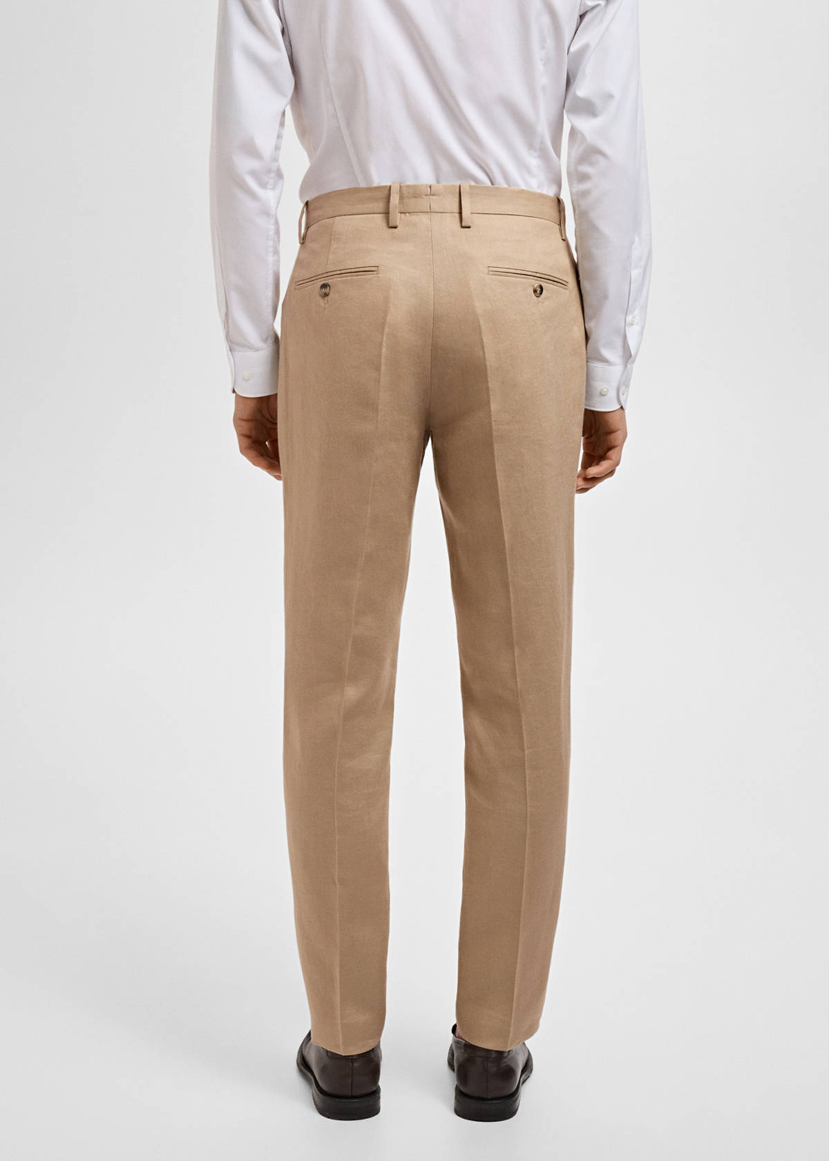 Amalfi 100% linen slim-fit suit trousers — Beige