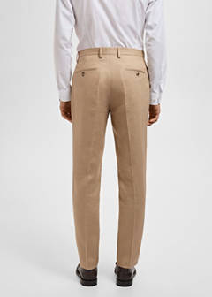Amalfi 100% linen slim-fit suit trousers — Beige 13