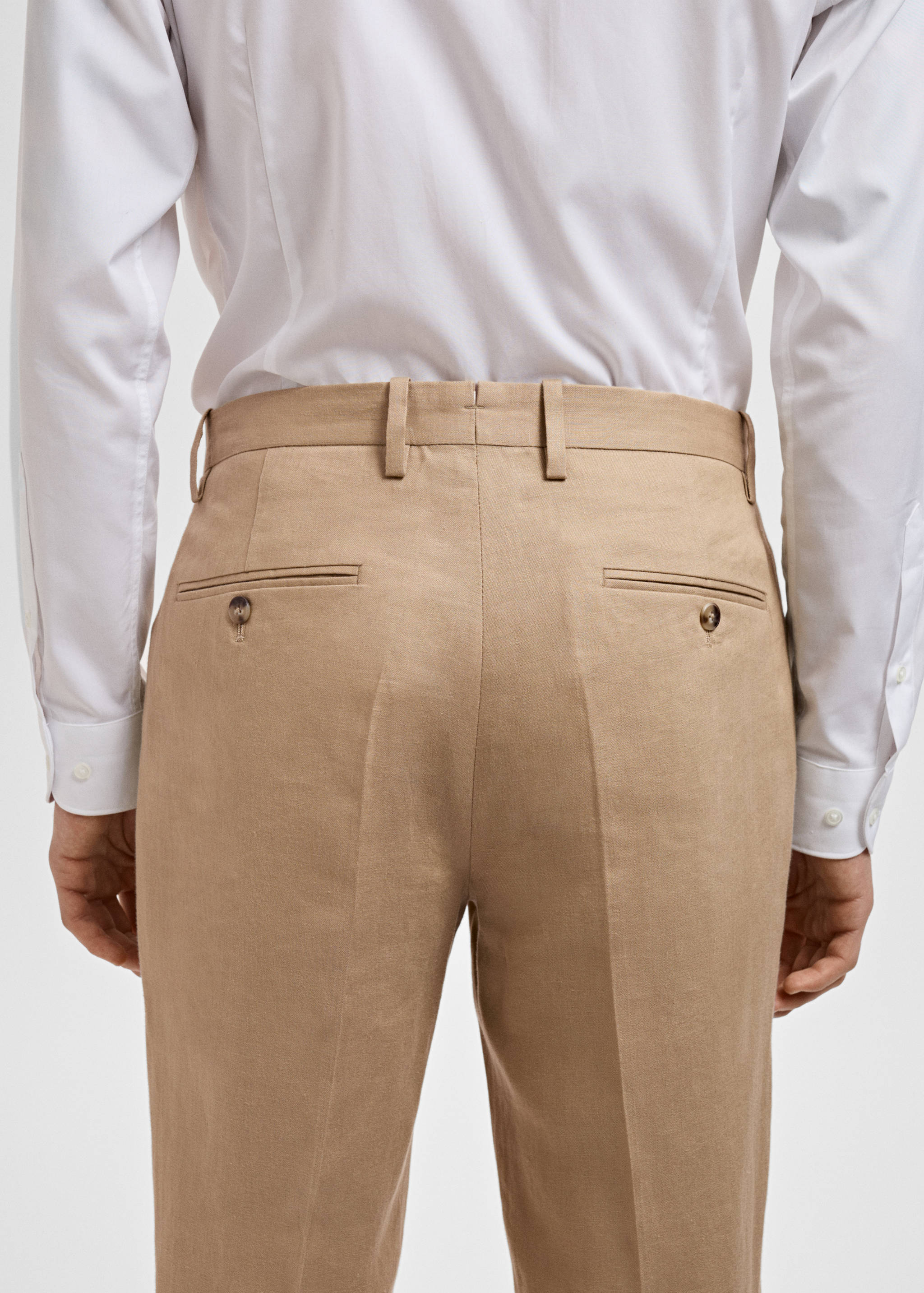 Amalfi 100% linen slim-fit suit trousers - Details of the article 4