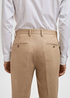 Amalfi 100% linen slim-fit suit trousers — Beige 16