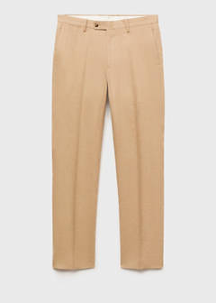Amalfi 100% linen slim-fit suit trousers — Beige 17