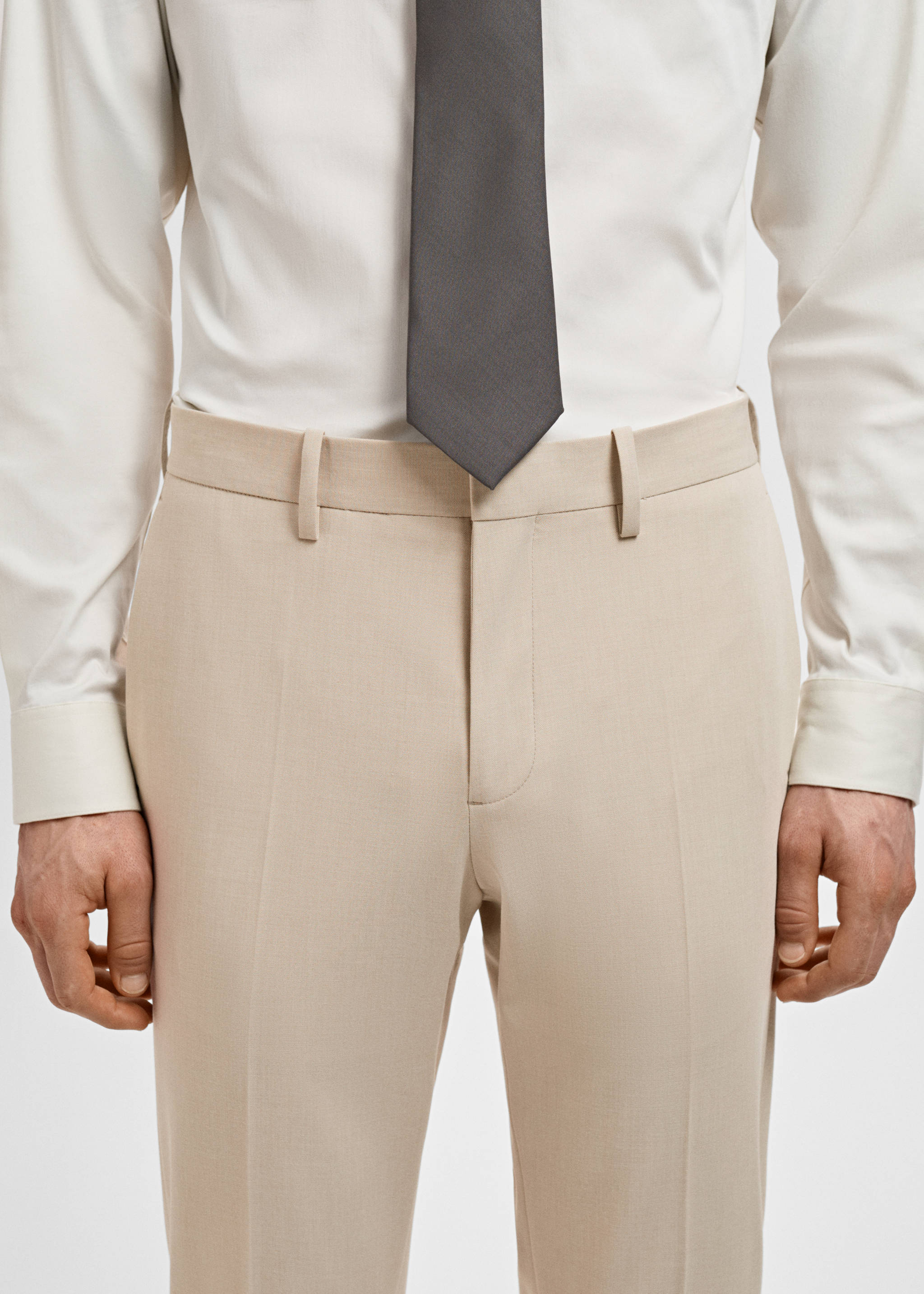 Stretch fabric super slim-fit suit trousers - Details of the article 1