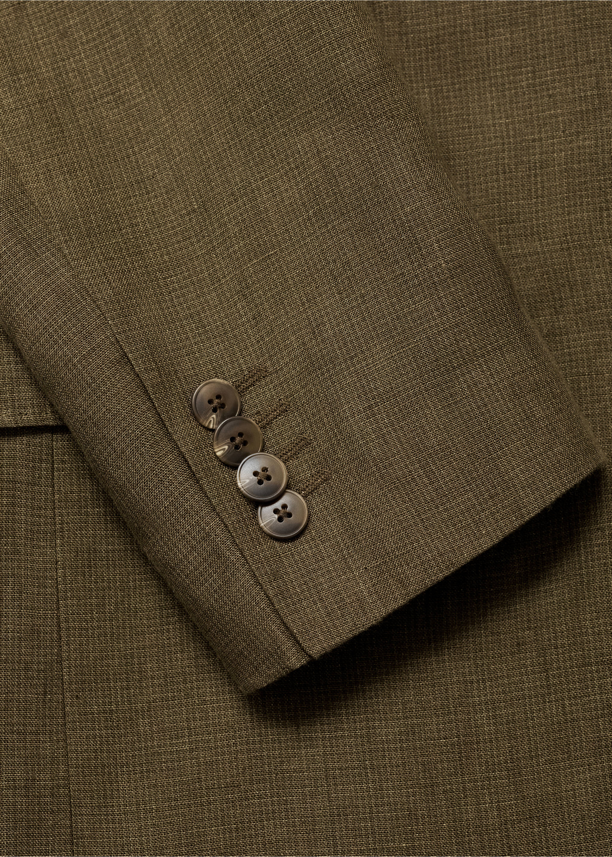 Amalfi 100% linen slim-fit suit blazer - Details of the article 0, Khaki. Ref: 87025930-00.