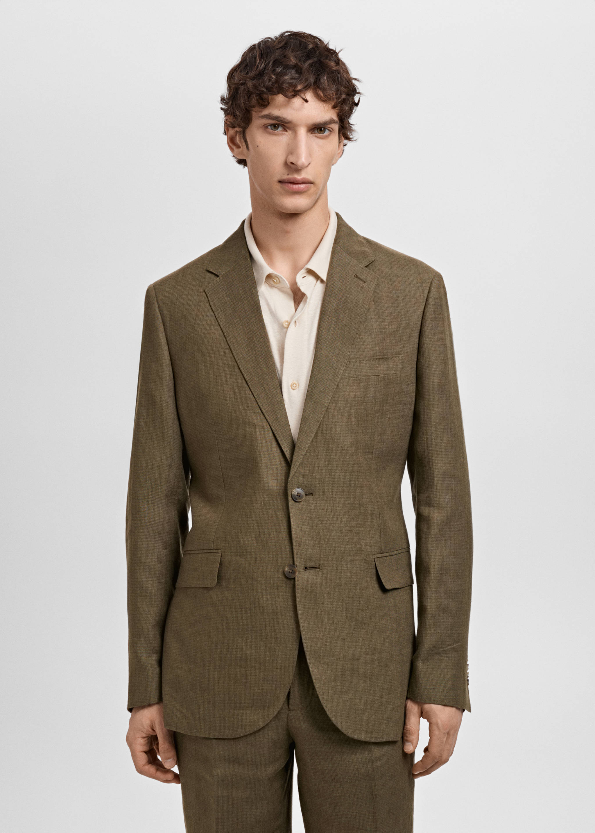 Amalfi 100% linen slim-fit suit jacket - Medium plane