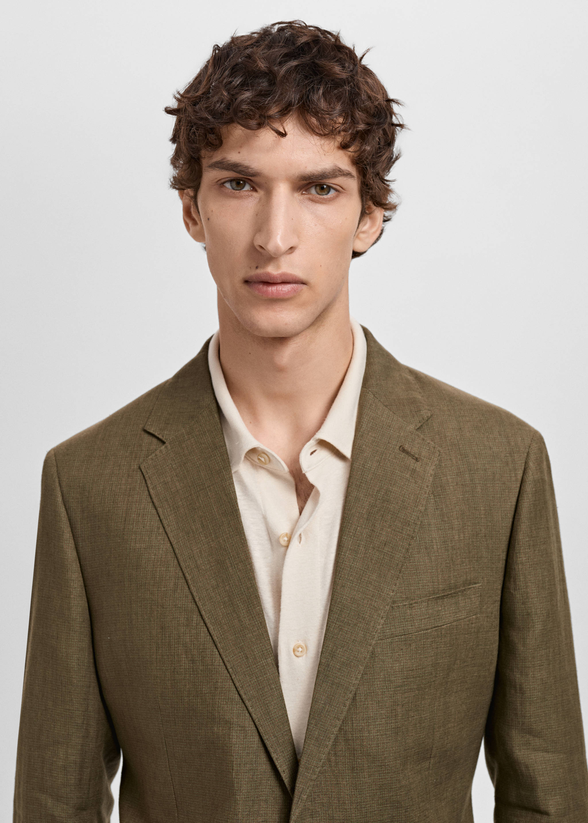 Amalfi 100% linen slim-fit suit jacket - Details of the article 1