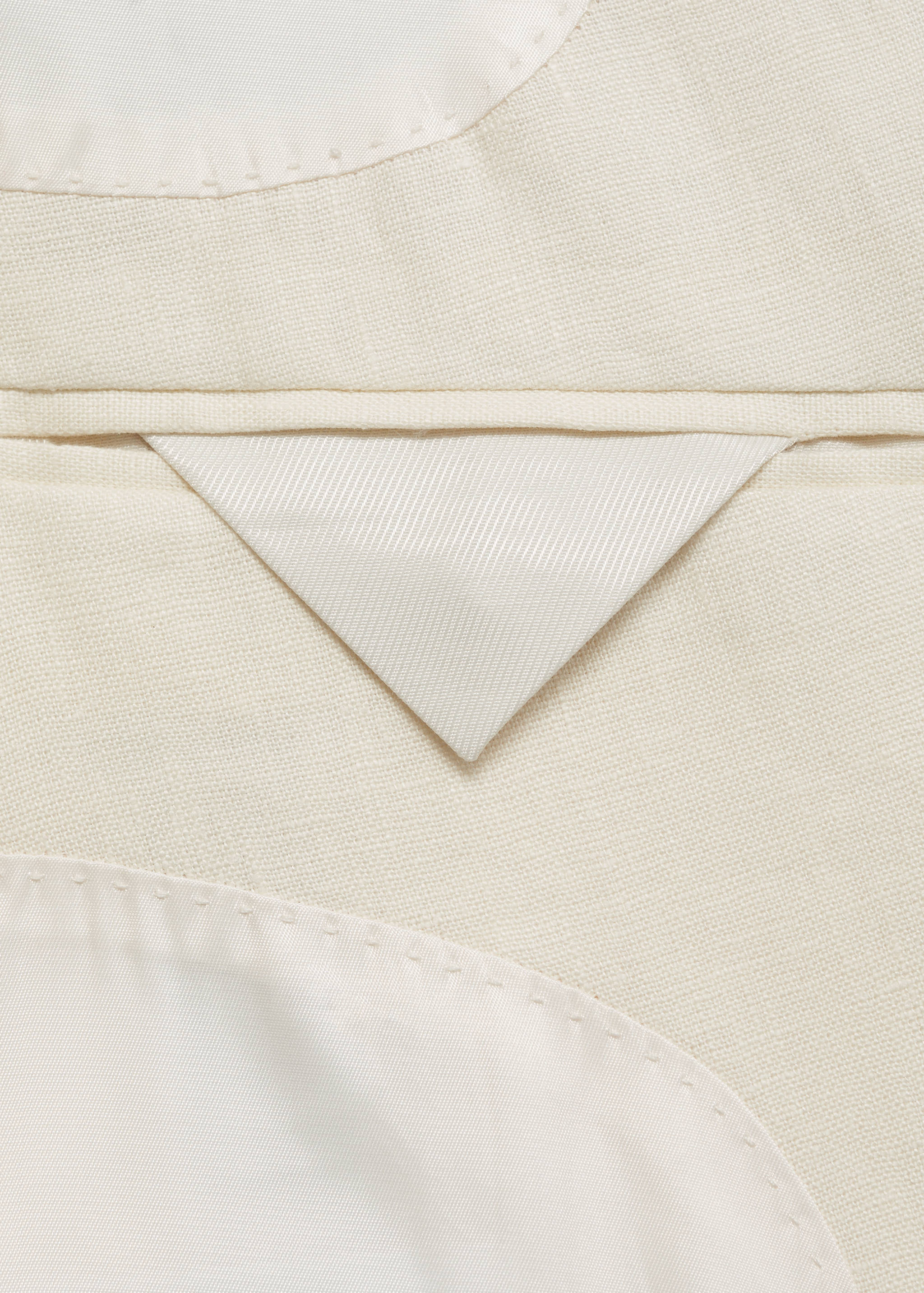 أمالفي 100٪ كتان ضيق بقصة مزدوجة الصدر - تفاصيل المنتج 0