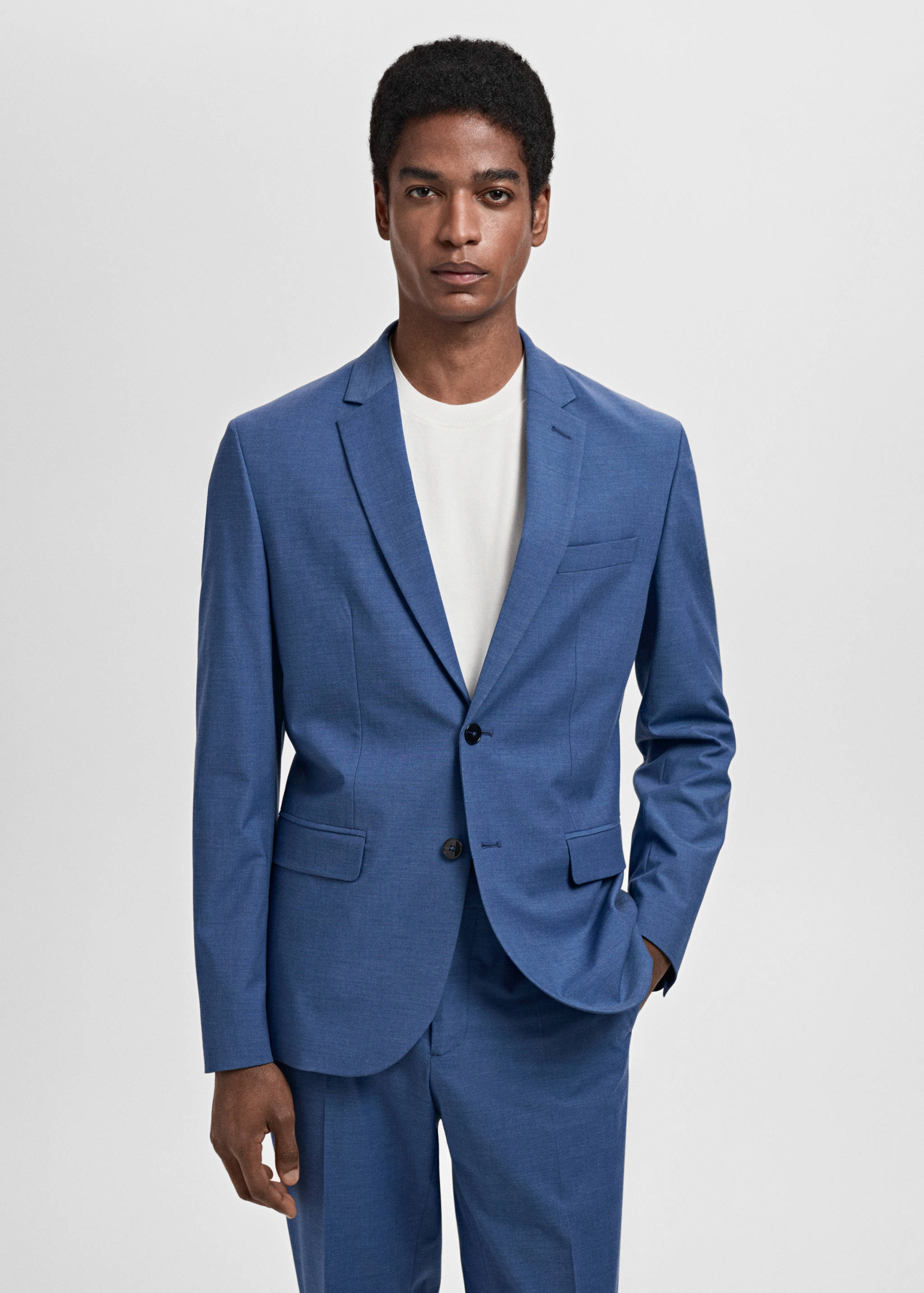 Super slim-fit suit jacket in stretch fabric - Medium plane