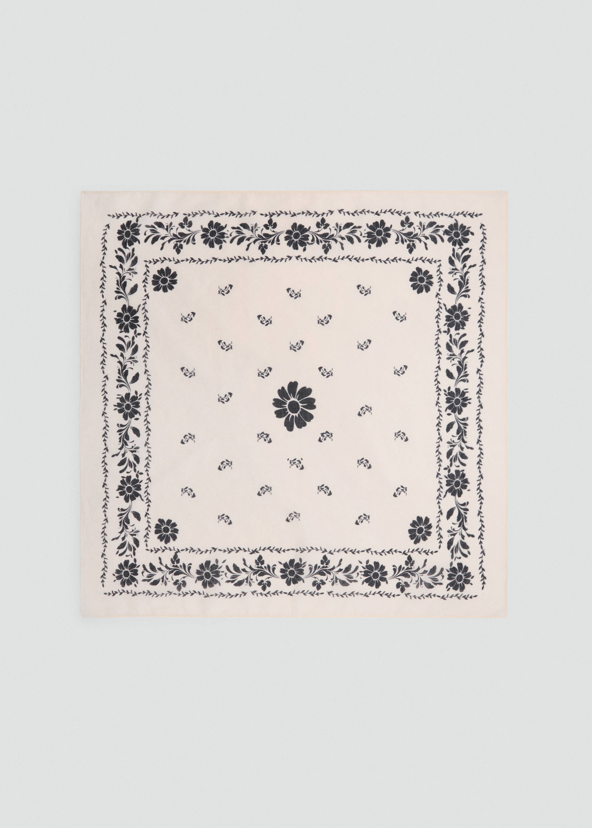 花卉印花棉质围巾 - null