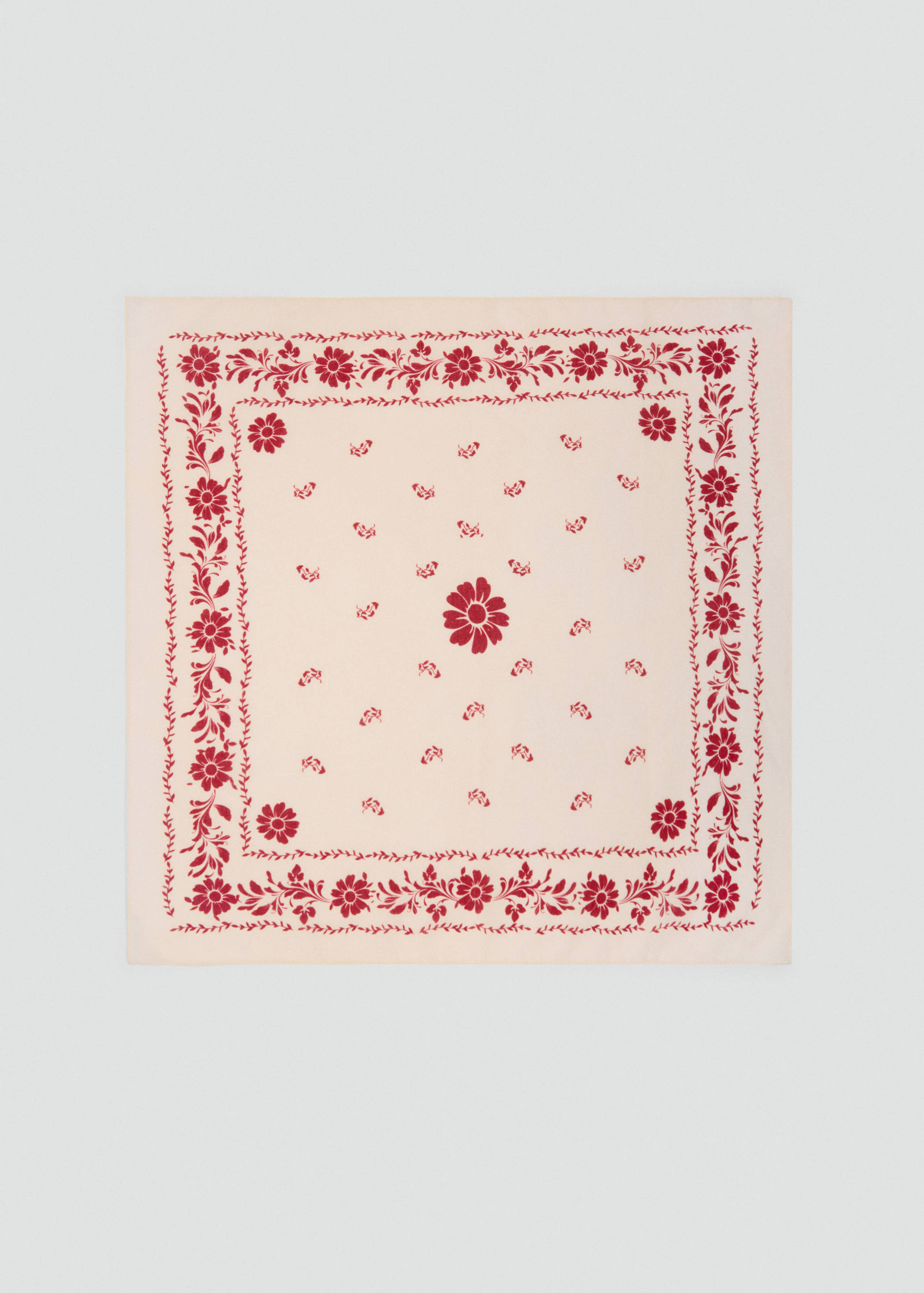 花卉印花棉质围巾 - null