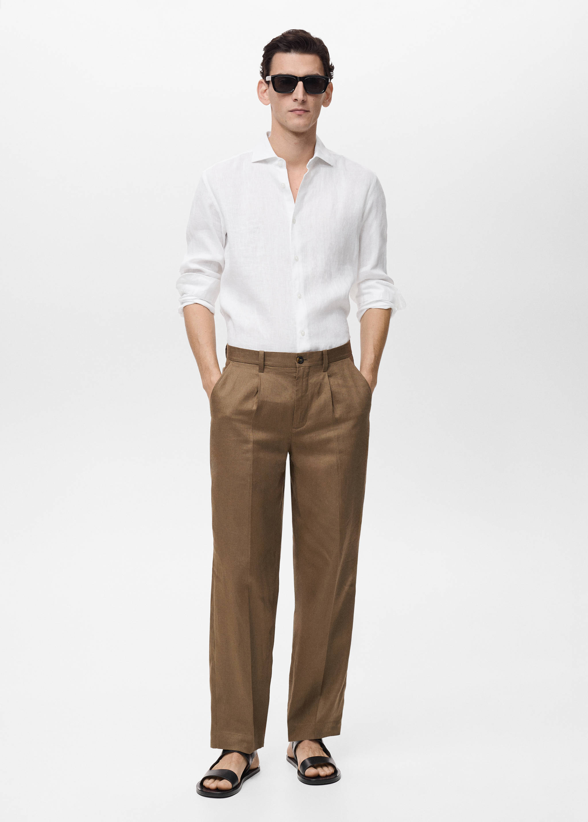 Chemise slim-fit 100 % lin - Plan général