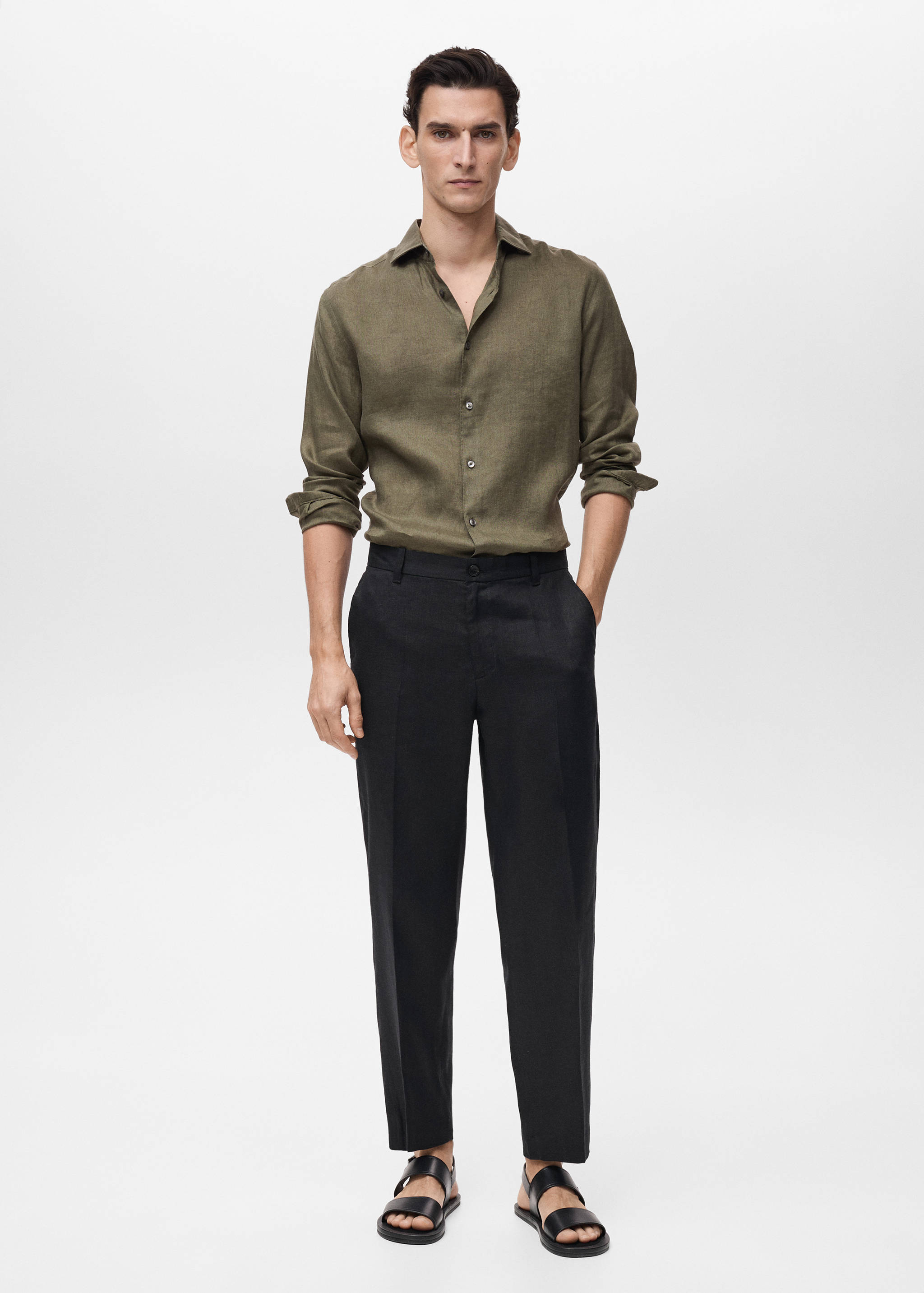 Chemise slim-fit 100 % lin - Plan général