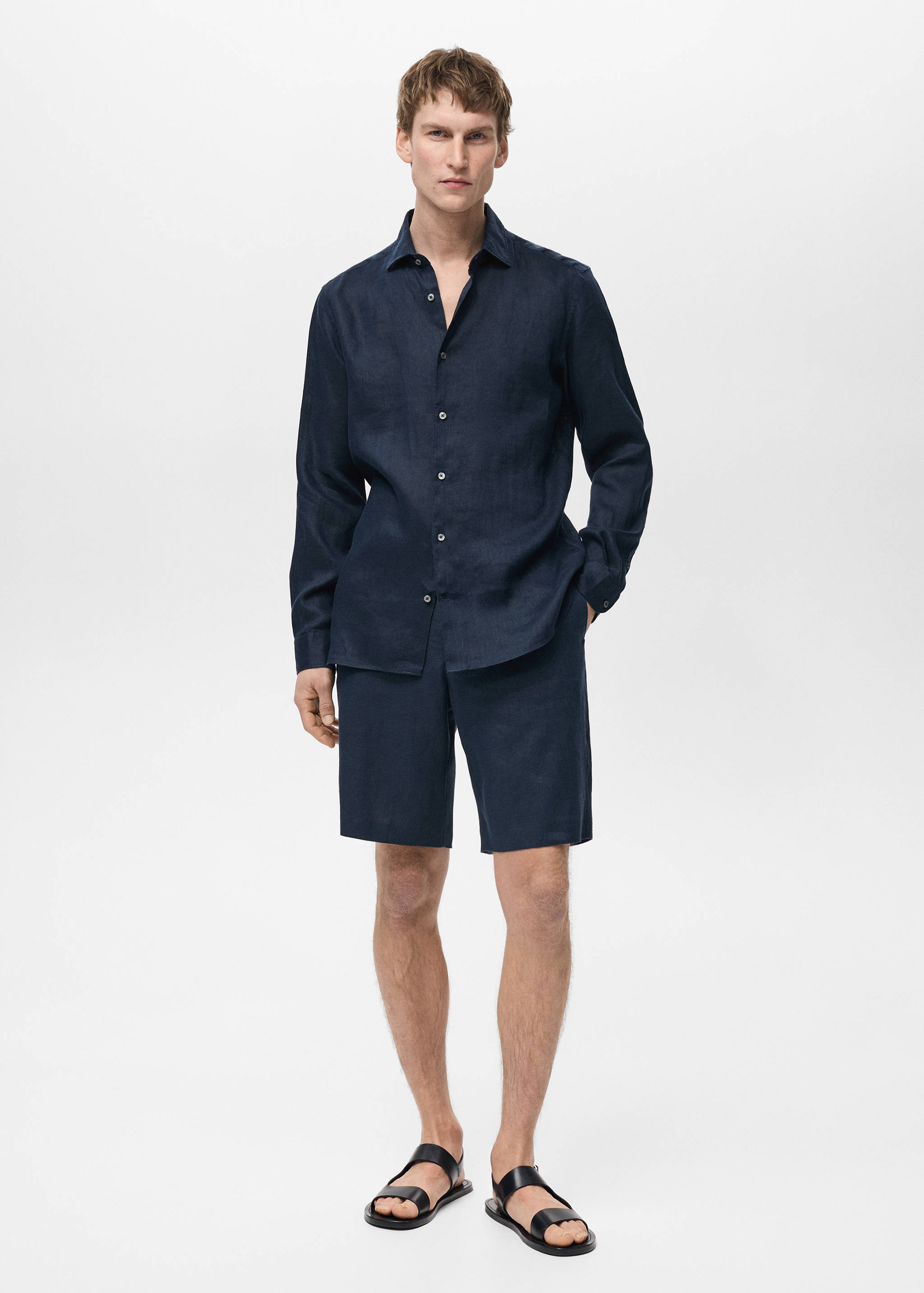 Chemise slim-fit 100 % lin - Plan général