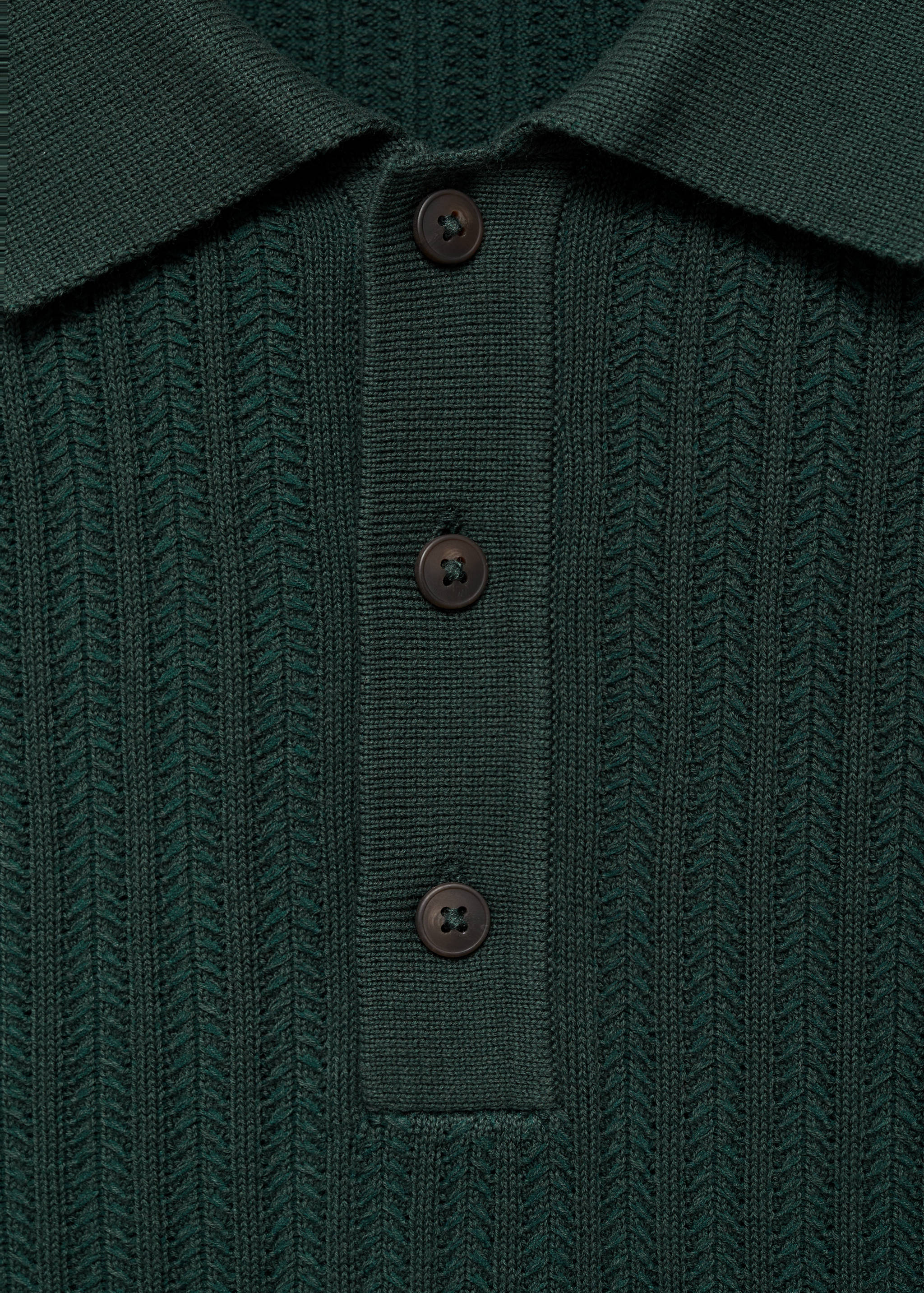 Fine-knit herringbone polo shirt - Details of the article 8