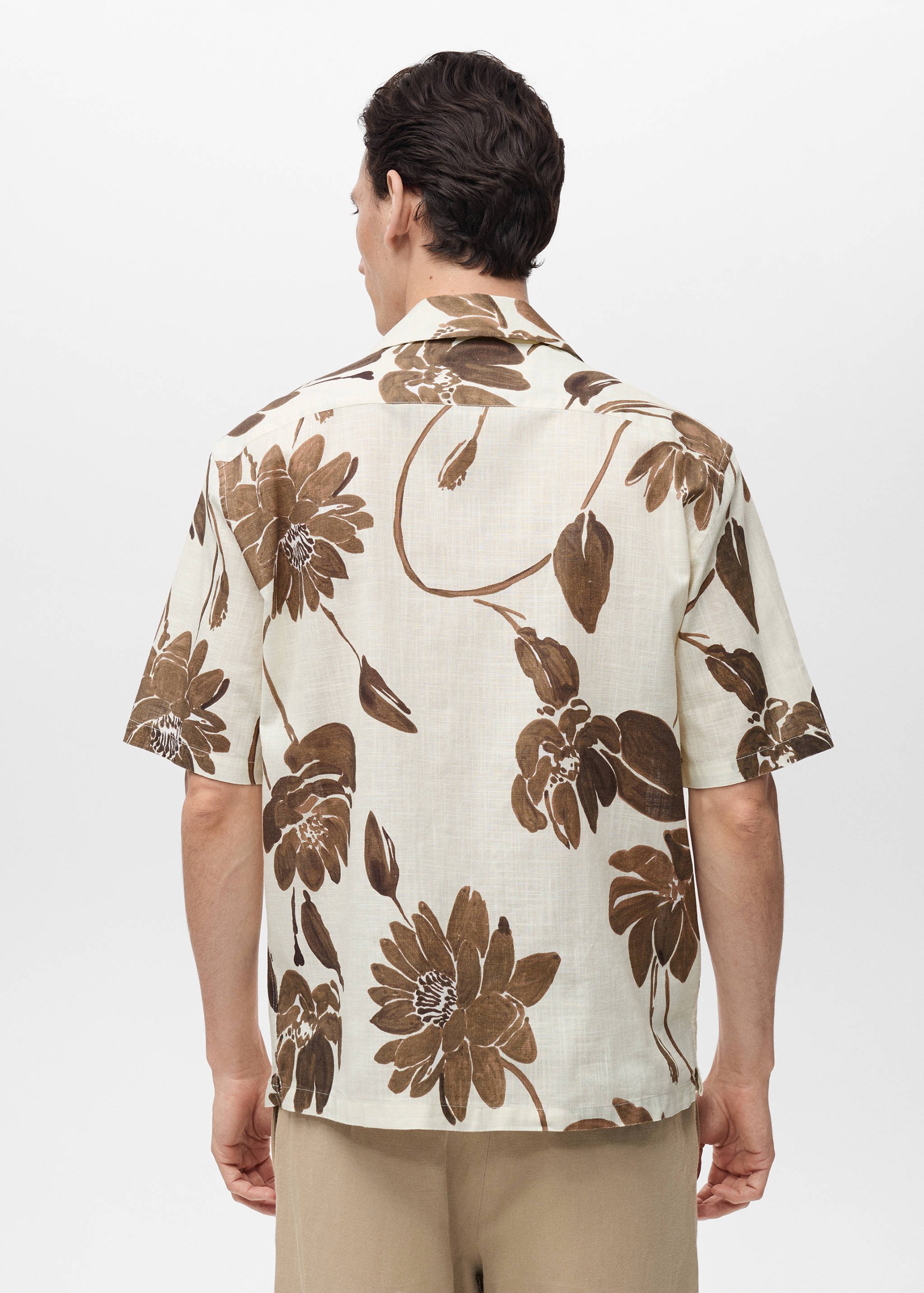 Floral-print shirt with bowling collar - Reverse of the article