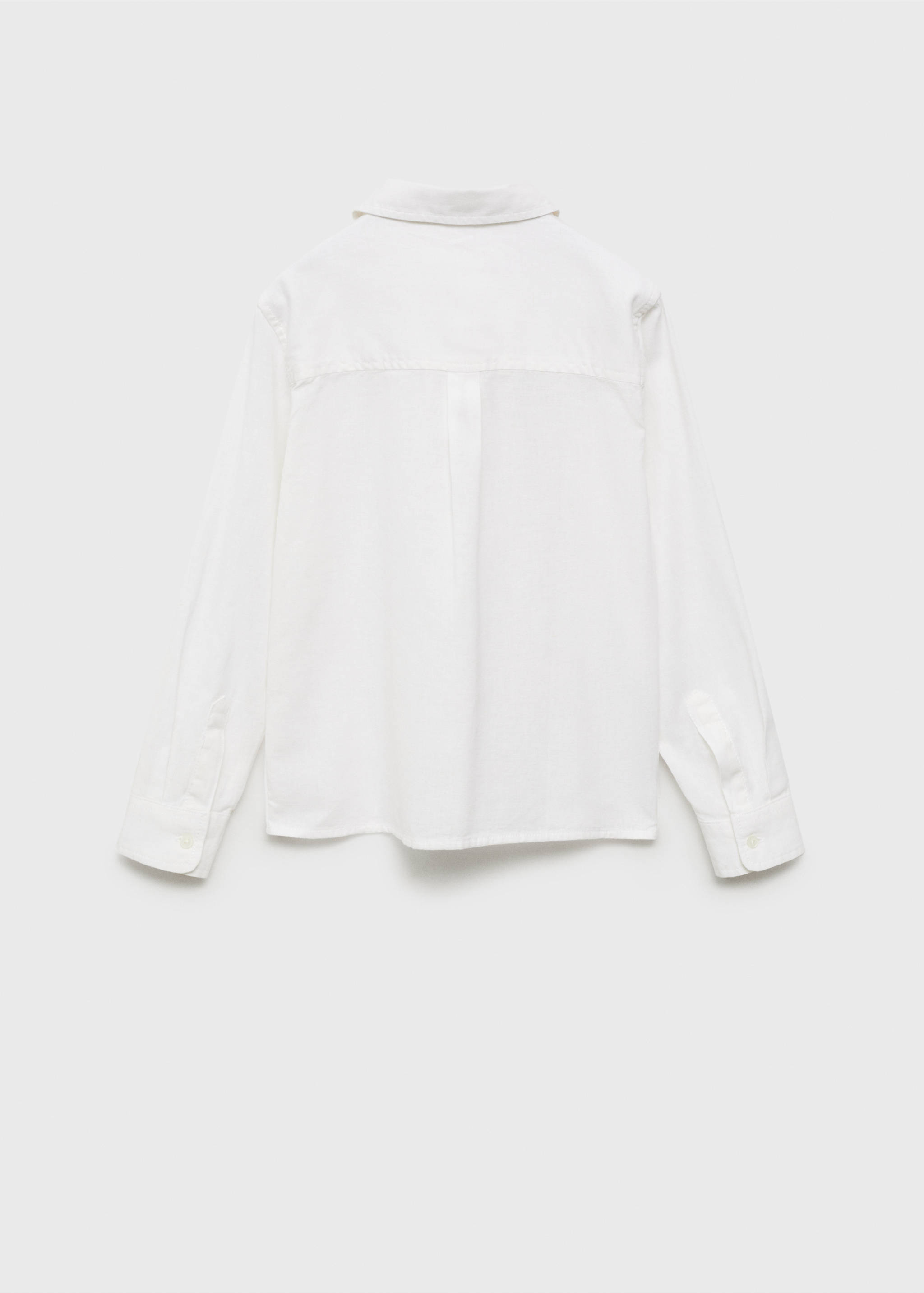 Camisa algodón y lino - Reverso del artículo, Blanco roto. Ref: 87025942-00.