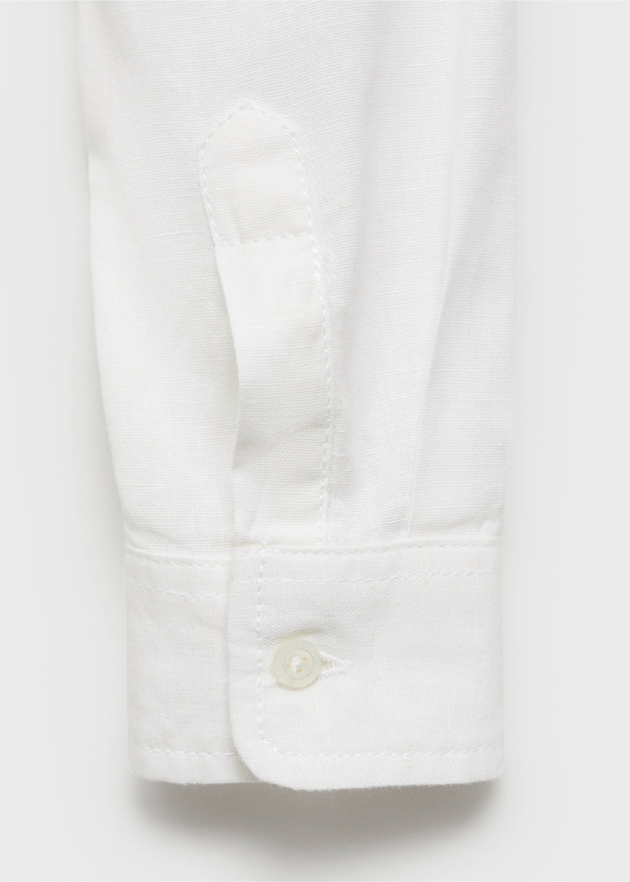 Camisa algodón y lino - Detalle del artículo 0, Blanco roto. Ref: 87025942-00.