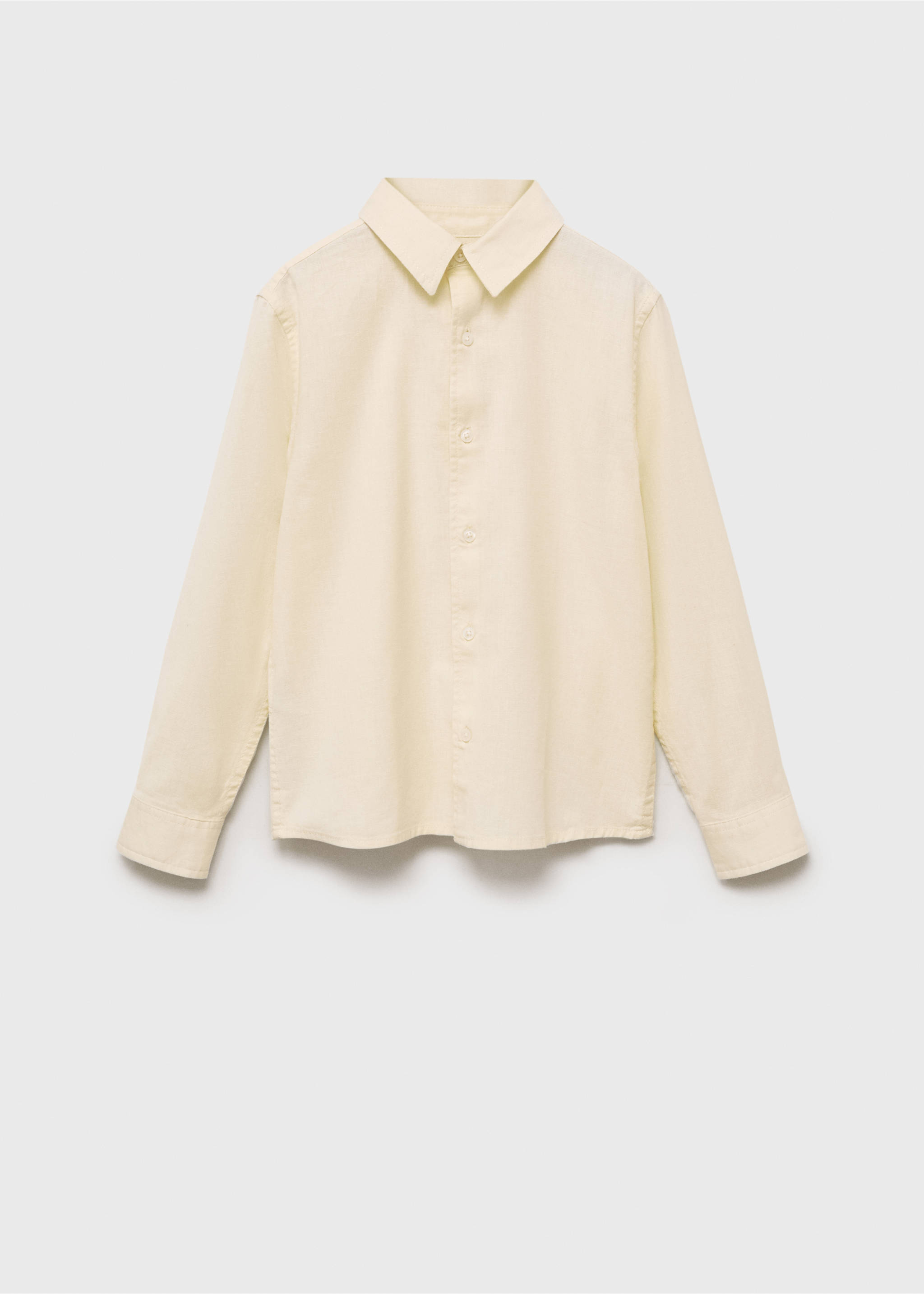 Cotton and linen shirt - Article without model, Pastel Yellow. Ref: 87025942-00.
