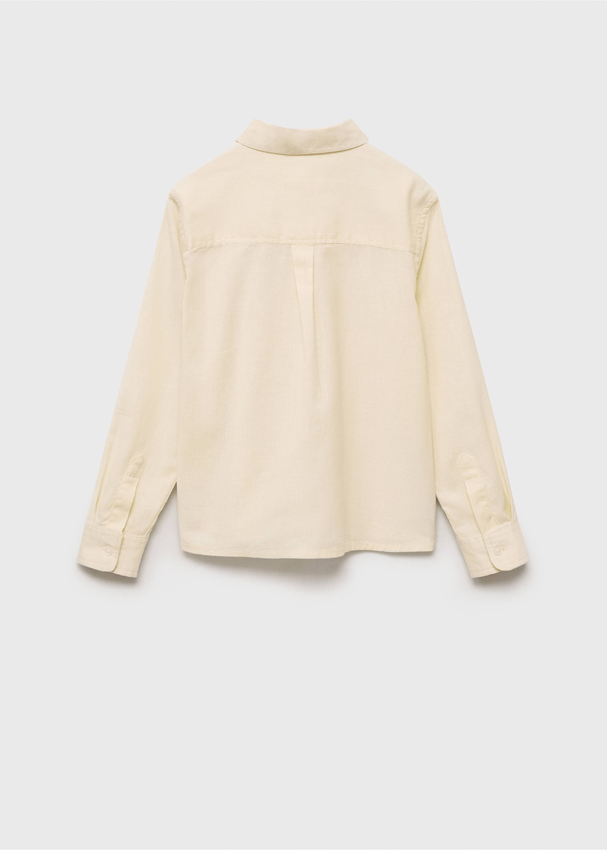Cotton and linen shirt - Reverse of the article, Pastel Yellow. Ref: 87025942-00.