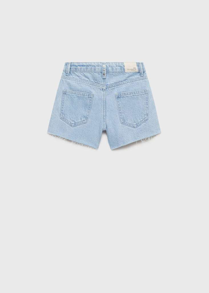 Studded denim shorts — Light Blue