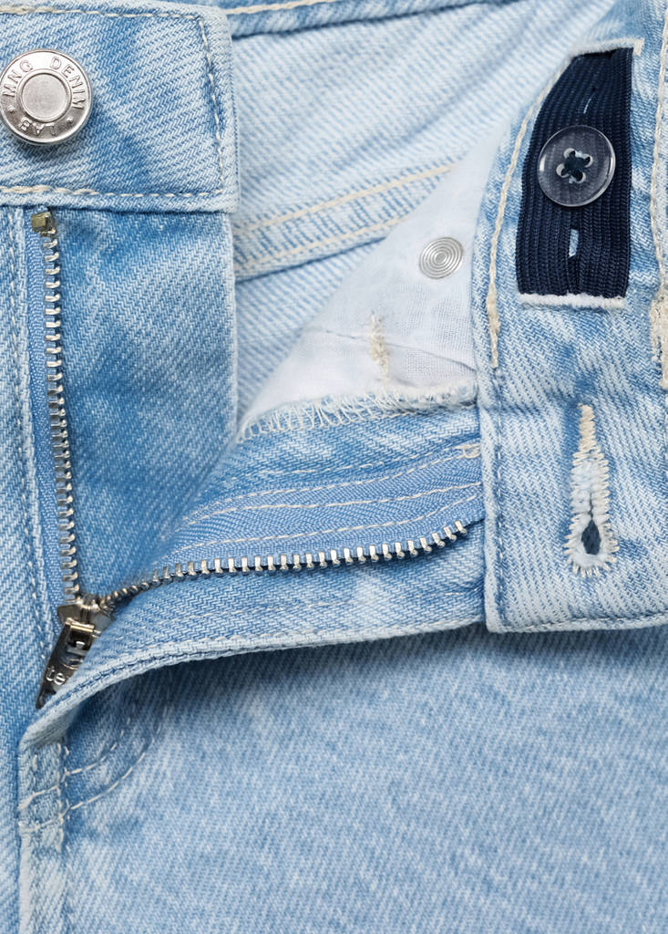 Studded denim shorts — Light Blue