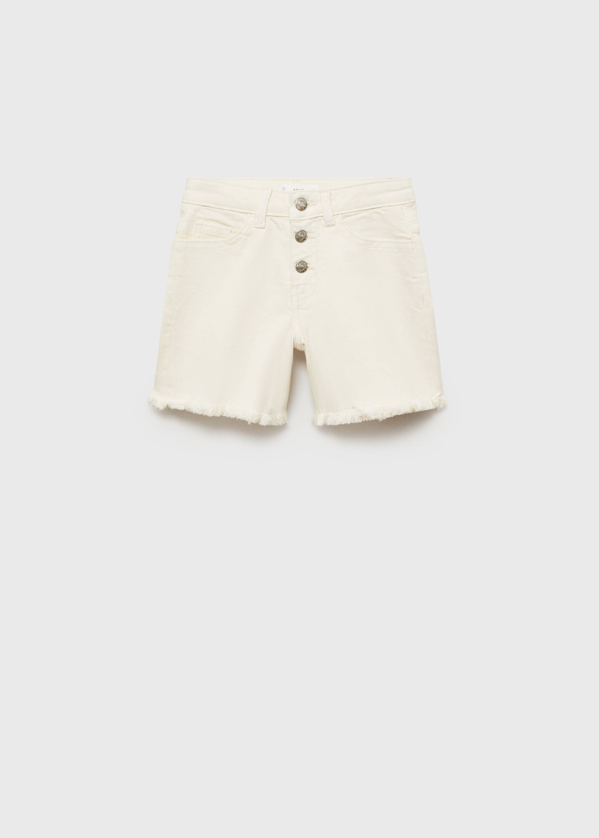 Denim shorts with frayed hem - Article without model