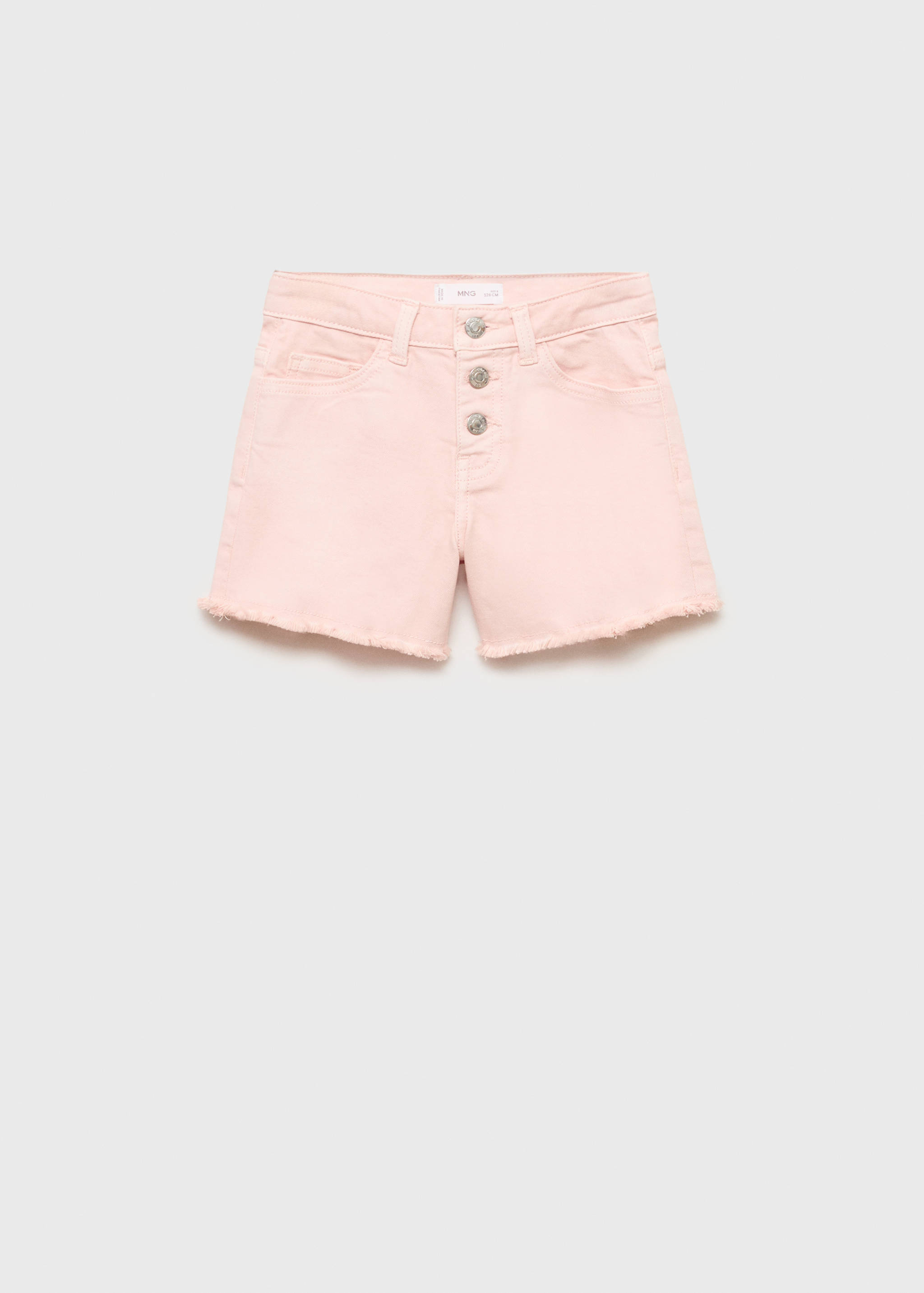 Denim shorts with frayed hem - Article without model