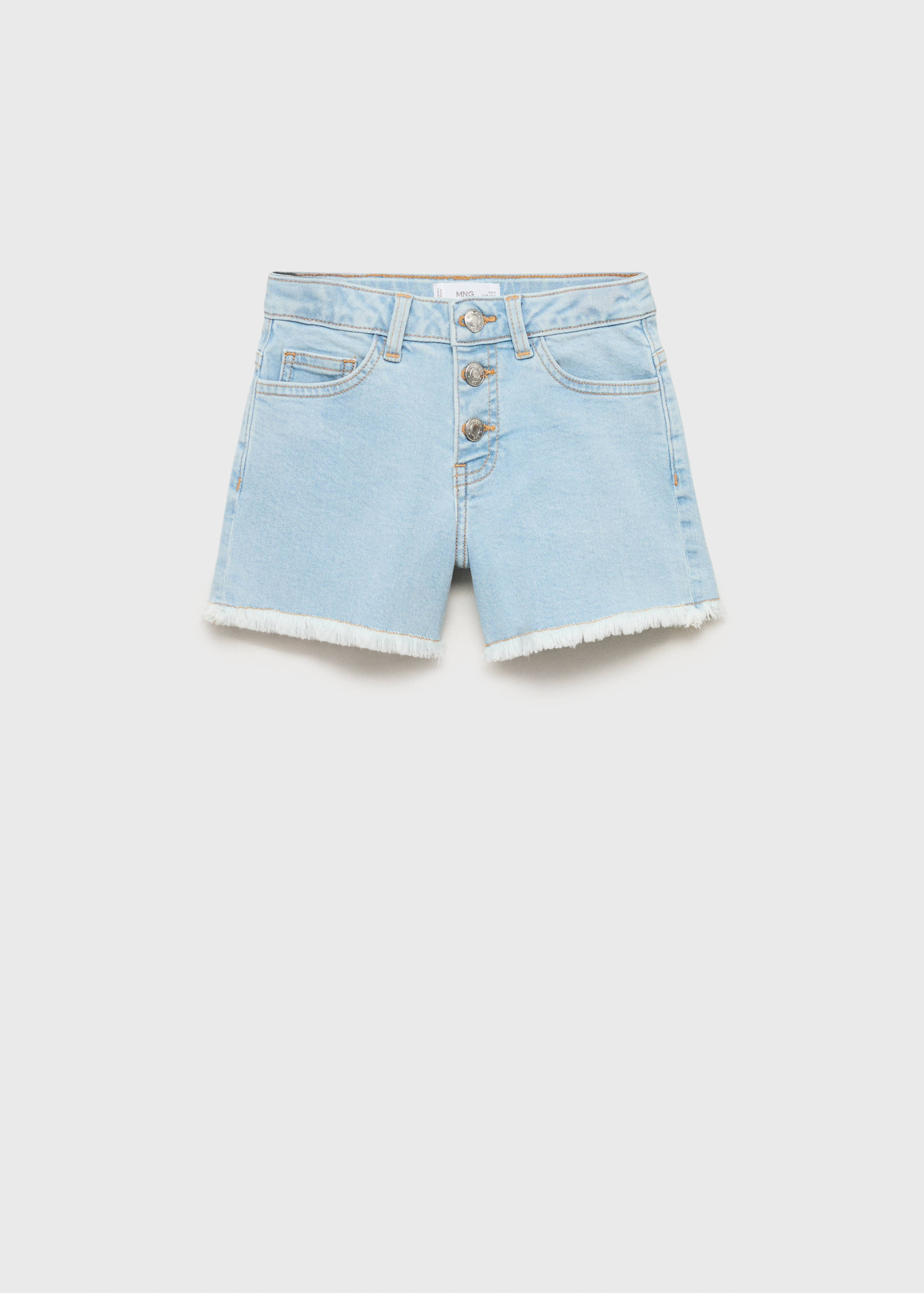 Denim shorts with frayed hem - Article without model