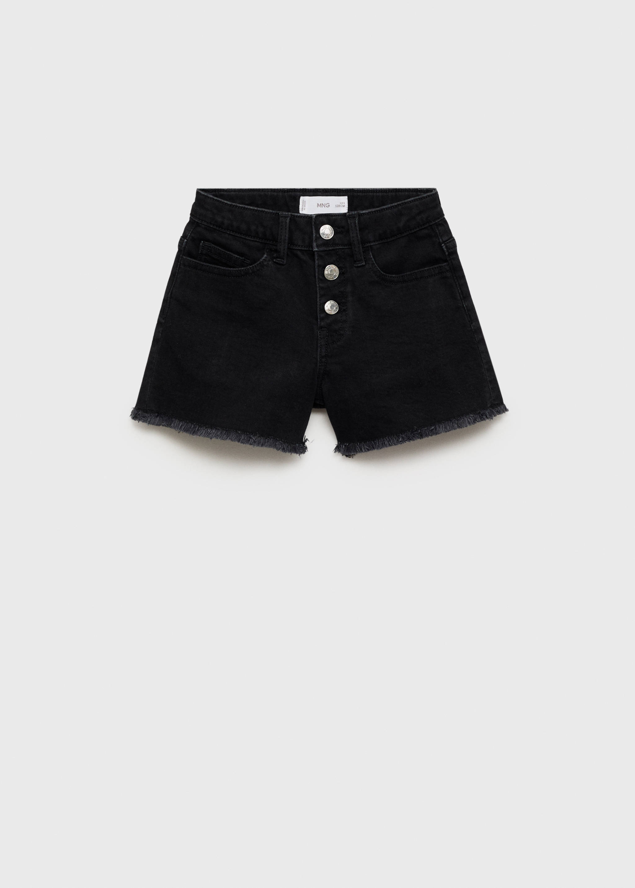 Denim shorts with frayed hem - Article without model