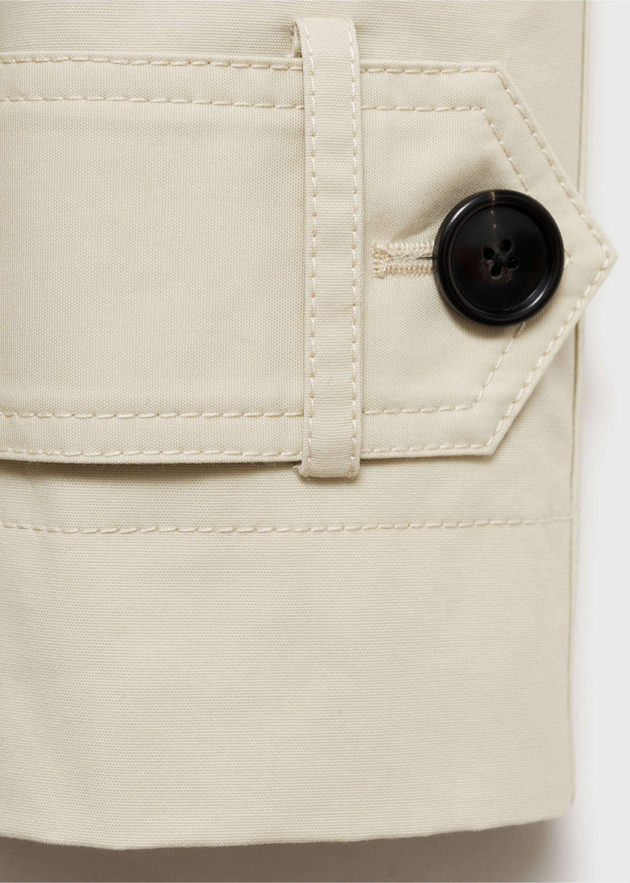 Short double-breasted trench coat - Details of the article 0, Light/Pastel Grey. Ref: 87025949-00.